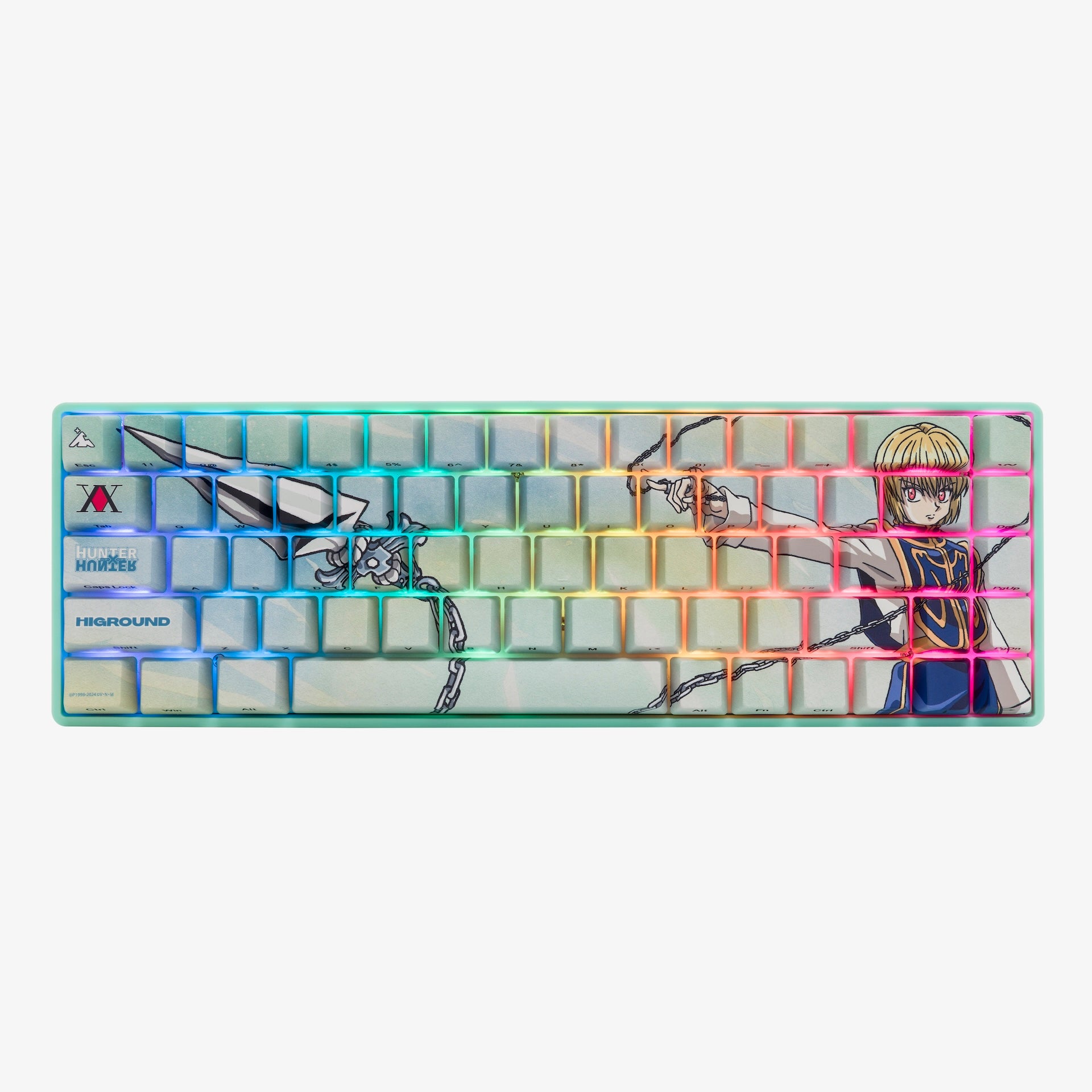 HxH x HG Basecamp 65+ Mechanical Keyboard - Kurapika Edition | Compact 65% Layout, Customizable RGB Backlighting | Perfect for Gaming, Coding & Office Work