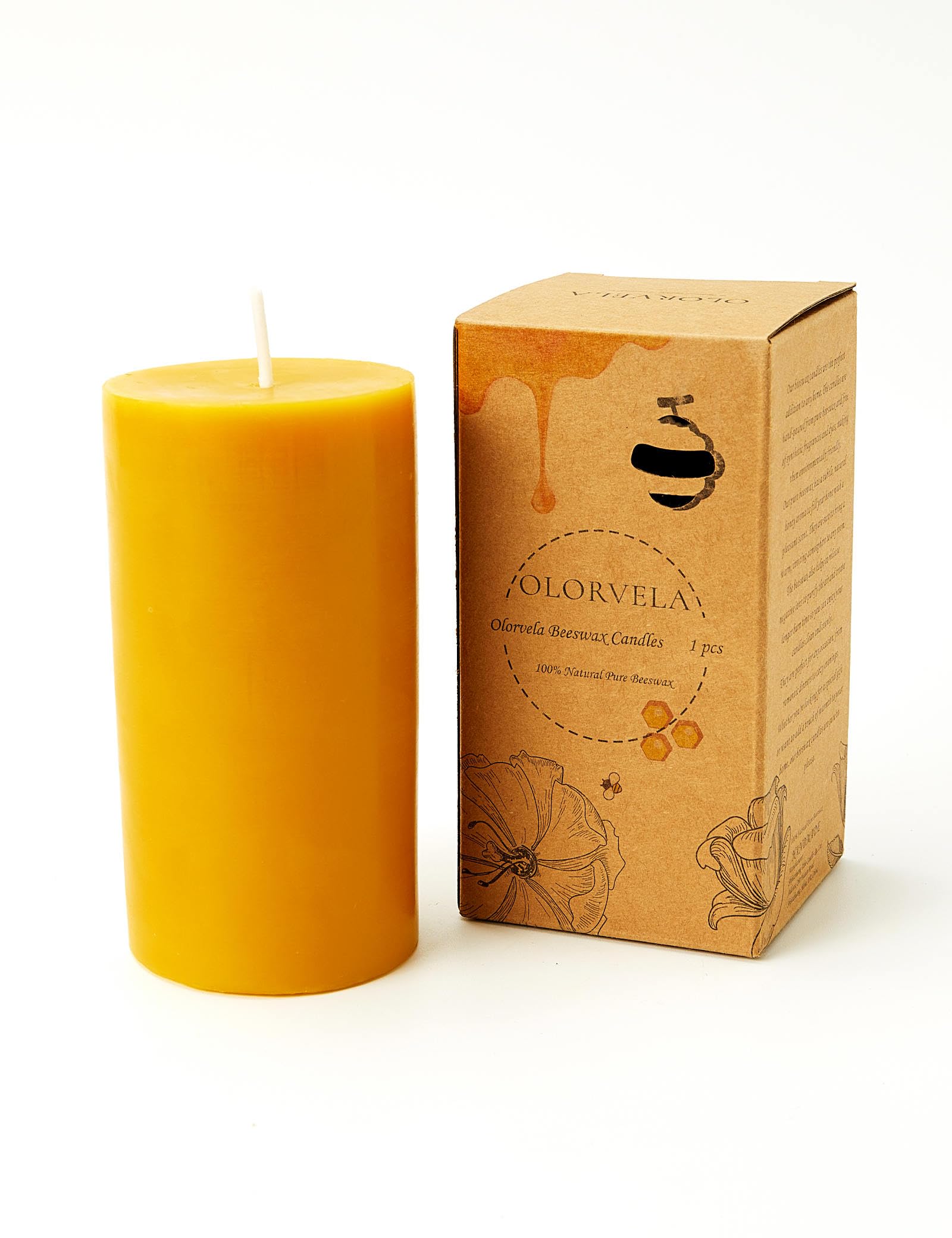 100% Pure Beeswax Pillar Candles 2x4 Inch - Natural Unscented Home Decor Candles for Relaxation, Meditation & Romantic Dinner Ambiance