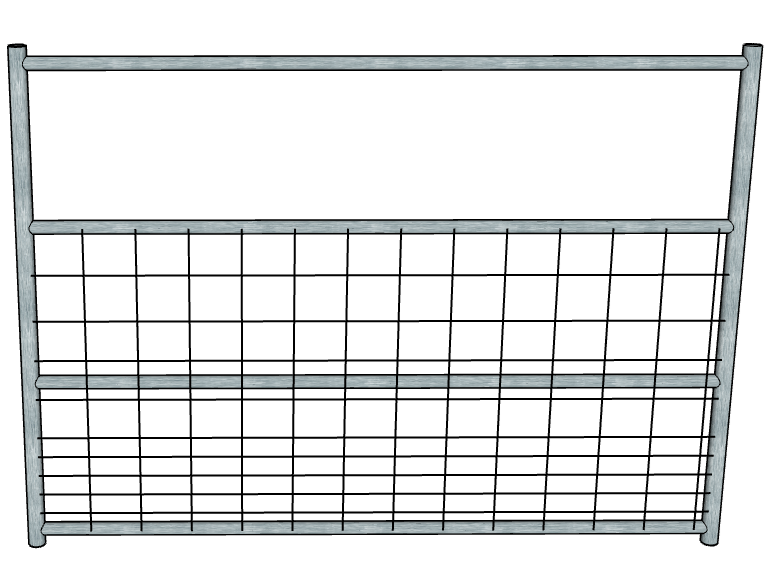 6 Ft Galvanized Livestock Fence with 4 Rails & Mesh Gate - Heavy Duty Small Animal Pen for Goats, Sheep, Chickens - Perfect for Backyard Farms, Pastures & Homesteads