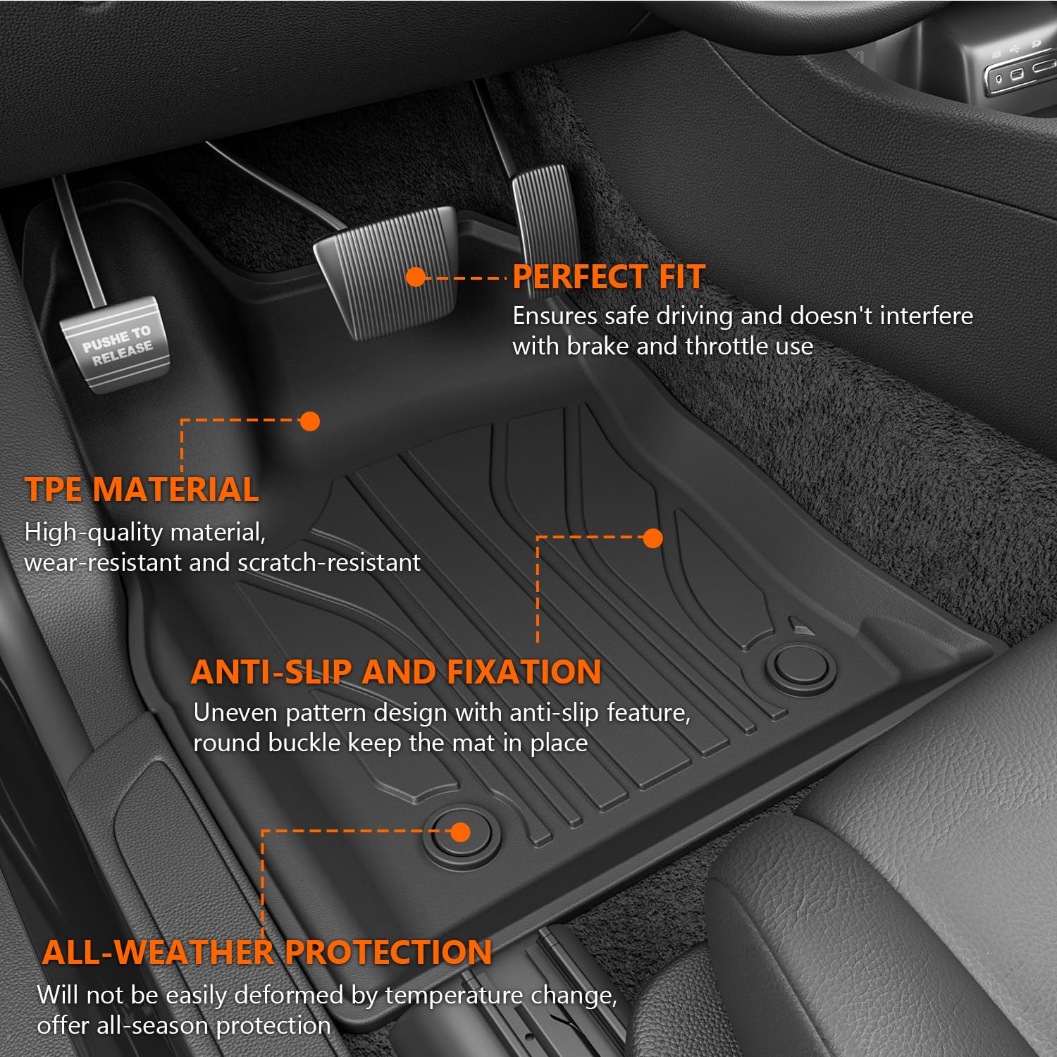 Durable All-Weather Floor Mats for 2016-2025 Dodge Durango | 7-Seat Trunk Liner & 3rd Row Backrest Mat Set | Perfect for Road Trips, Camping & Family Adventures