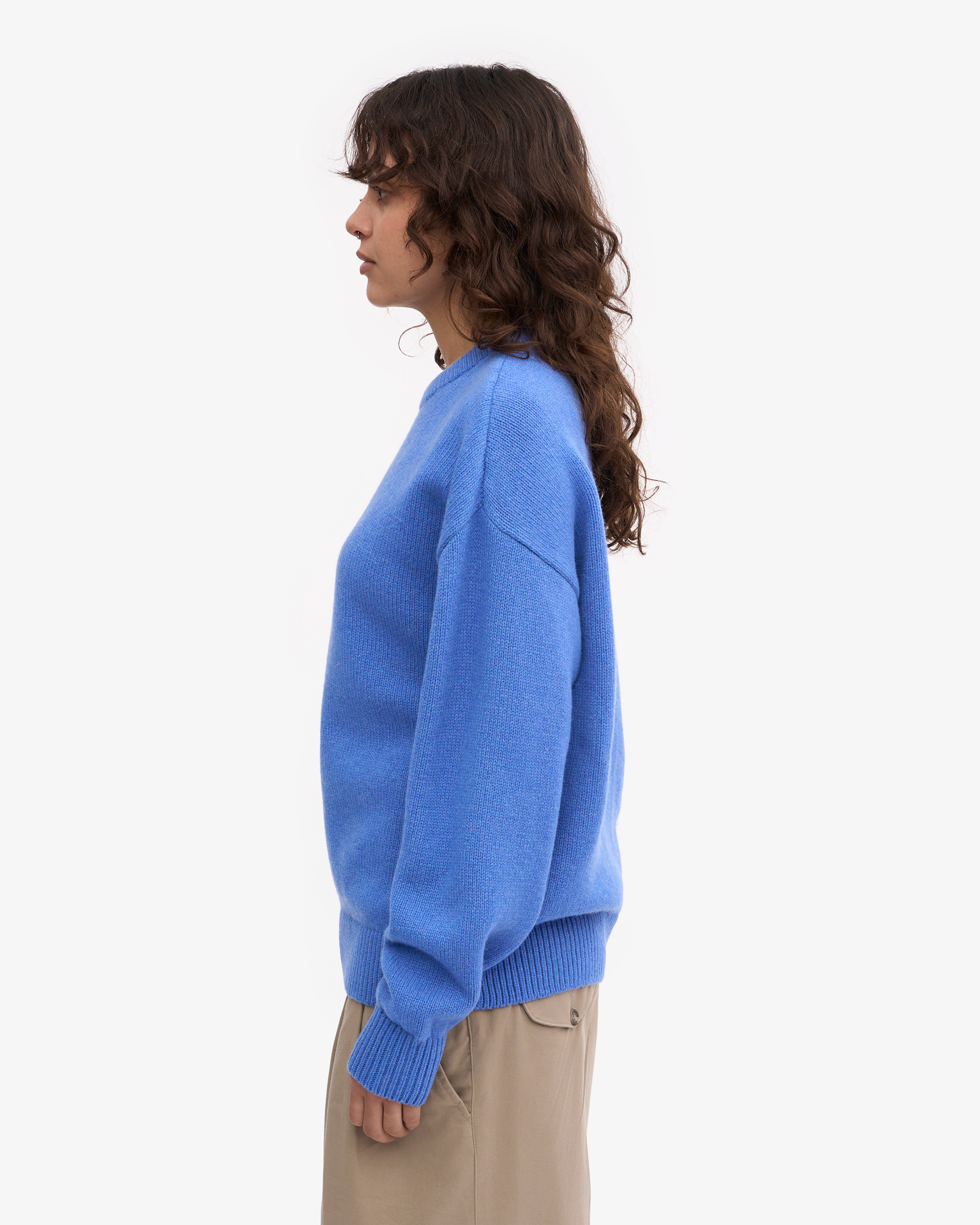 Premium Oversized Merino Wool Sweater - Soft & Warm Crewneck Pullover in Pacific Blue | Cozy Winter Wear & Casual Outfit Essential