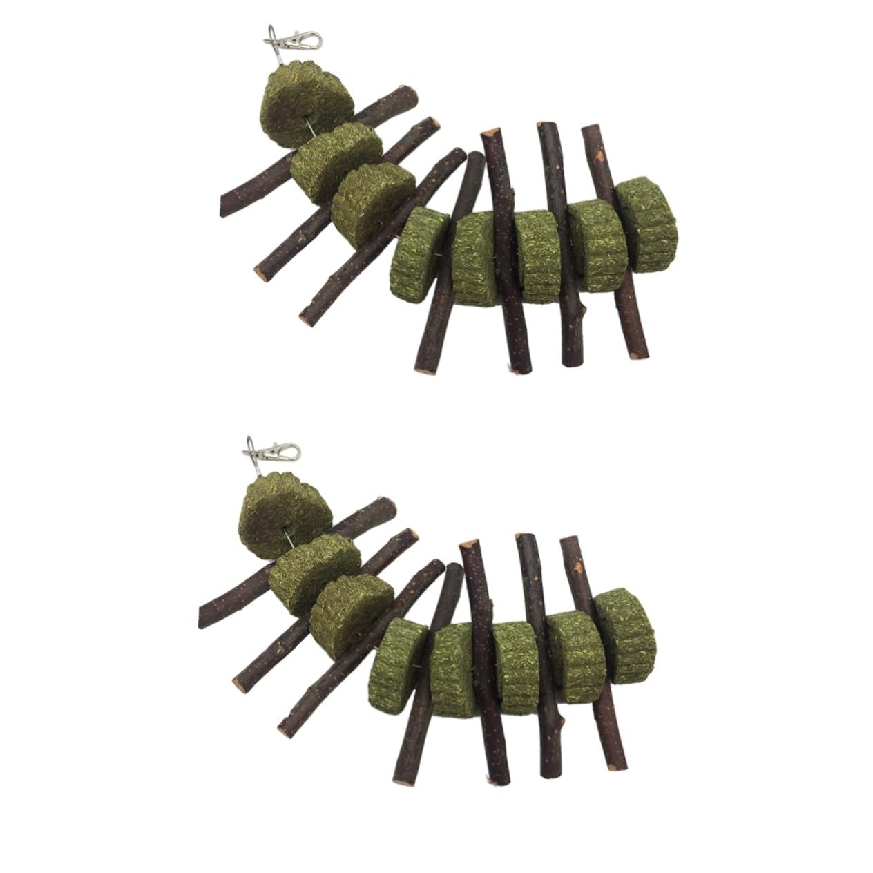2 Pack Hanging Hamster Chew Toys - Organic Pet Snacks for Parrots, Rabbits, Guinea Pigs & Chinchillas - Small Animal Dental Health Molar Rod - Perfect for Cage Enrichment & Stress Relief