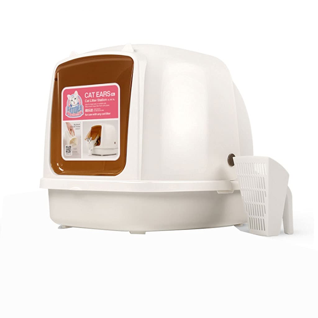 Self-Cleaning Enclosed Cat Litter Box - Large Capacity, Splash-Proof & Easy Clean Cat Toilet with Scoop - Perfect for Multi-Cat Homes & Small Apartments