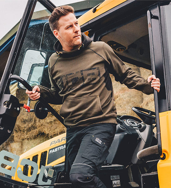 JCB Horton Hoodie for Men - Soft & Comfortable Fleece Pullover with Kangaroo Pocket - Perfect for Outdoor Activities, Casual Wear & Gym Workouts