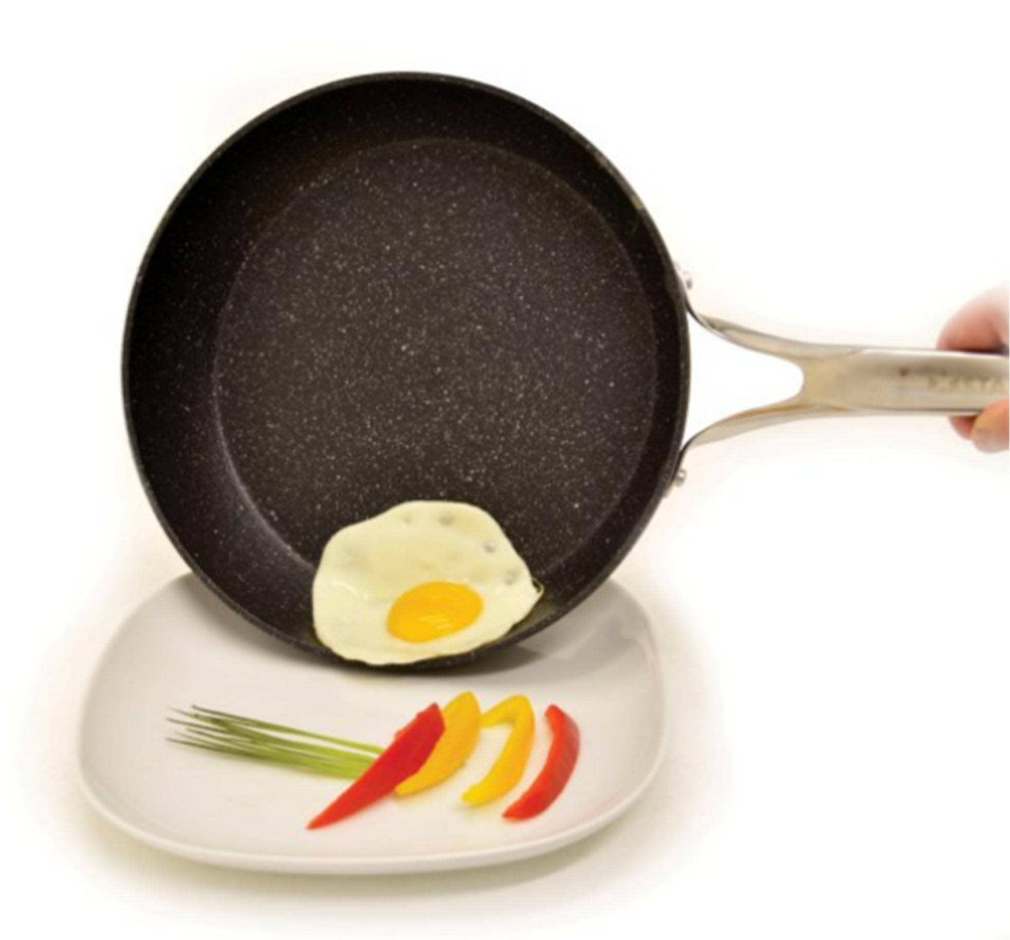 Starfrit The Rock Classic 10-Inch (26cm) Non-Stick Deep Fry Pan - Heavy Duty Forged Aluminum Cookware - Oven & Dishwasher Safe - PFOA Free - Easy Clean Surface - Perfect for Frying, Sautéing & Baking at Home