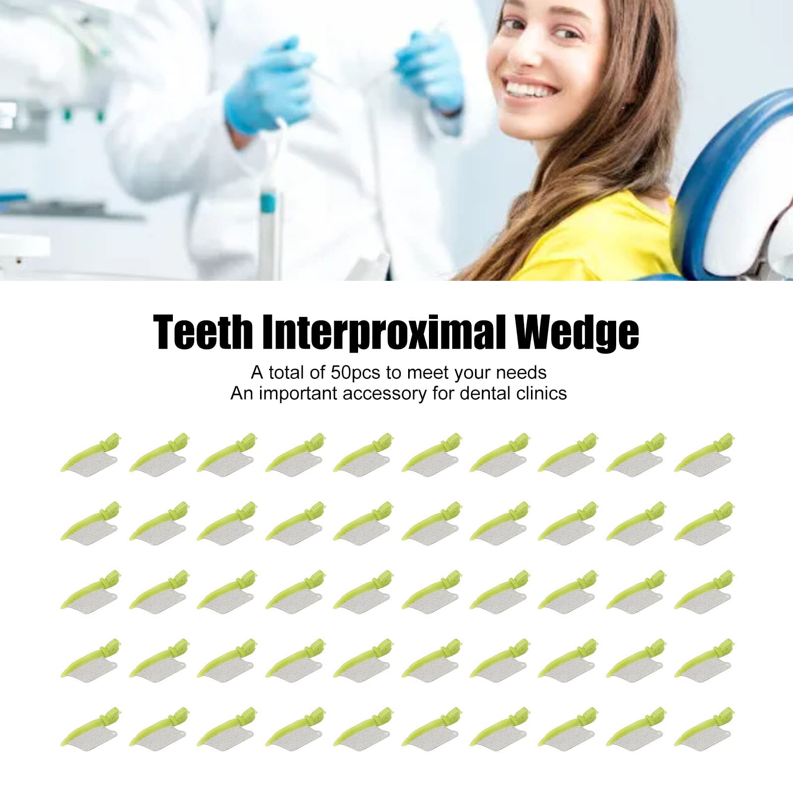 50pcs Stainless Steel Dental Wedges for Teeth Interproximal & Diastema Fixing - Professional Dental Tools with Storage Box (Size S) - Perfect for Dentists, Orthodontists & Dental Clinics