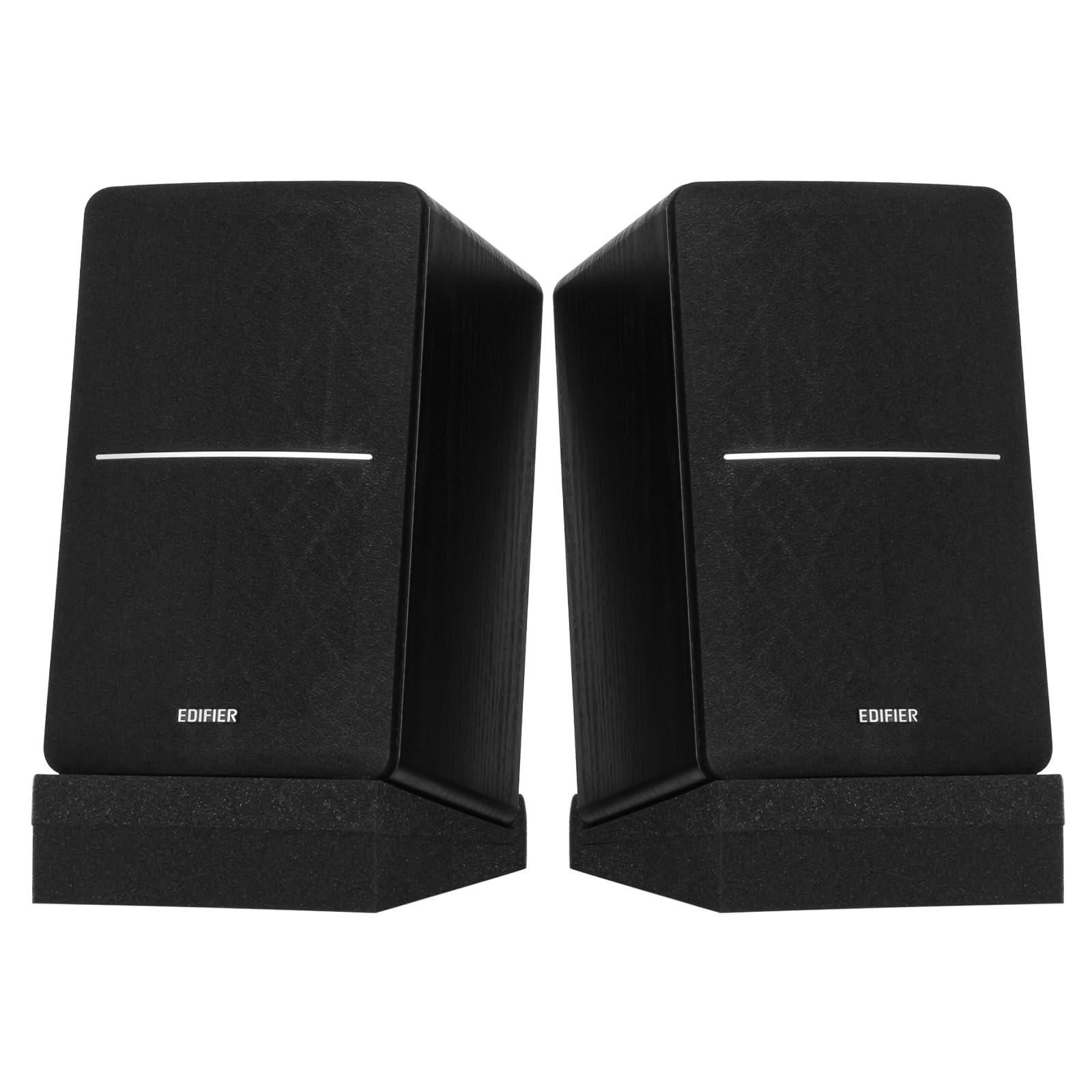 Edifier R1280DBs Active Bluetooth Bookshelf Speakers with SS5 Monitor Isolation Pads - Studio Monitor Set with Optical Input, High-Density Acoustic Foam Stands (Black) - Perfect for Home Audio, Gaming & Music Production Studios