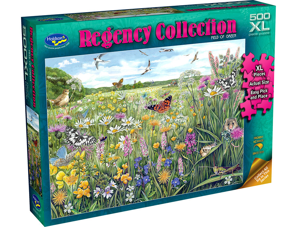 Holdson 500-Piece Jigsaw Puzzle - Regency Collection Field of Green Landscape Art | Challenging Adult Puzzle for Relaxation & Home Decor | Perfect Gift for Puzzle Lovers & Family Game Night