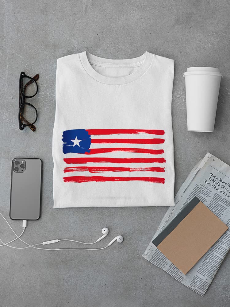 Smartprints Grunge Watercolor Liberia Flag T-Shirt for Men - Stylish Patriotic Graphic Tee for Casual Wear & Street Fashion