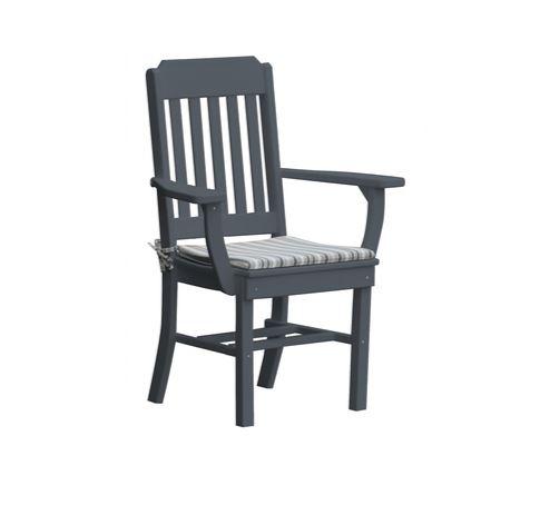 A & L Furniture Traditional Dining Chair with Arms - Solid Wood Upholstered Seat - Elegant Home Dining Room Furniture for Family Gatherings & Dinner Parties