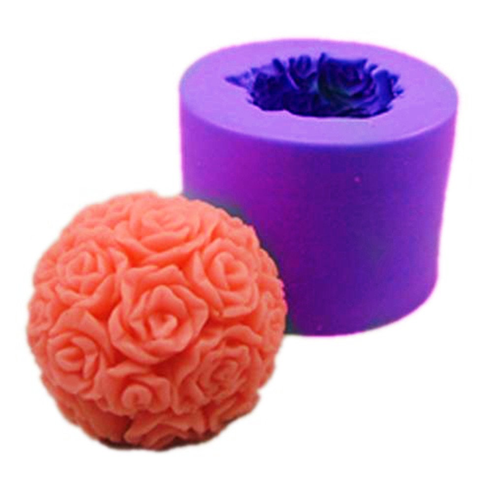 Premium Silicone Candle & Soap Molds - Longzang Ball Rose S0245 DIY Craft Molds for Handmade Candles, Soap Making, Bath Bombs & Home Decor Gifts