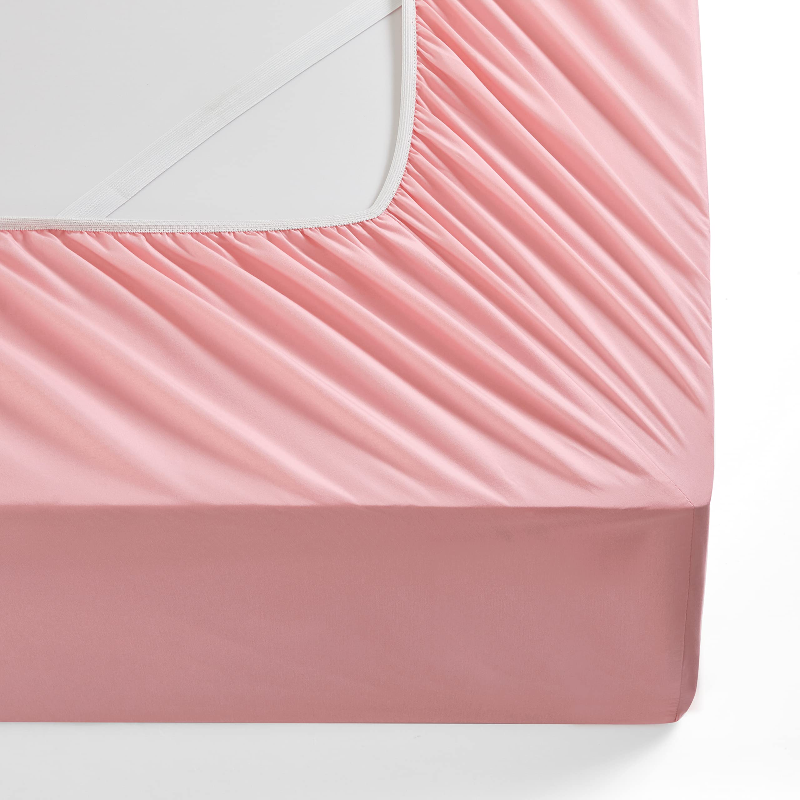 Manyshofu King Extra Deep Pocket Fitted Sheet - 1800 Thread Count Luxury Microfiber Bedding for 18-24 Inch Mattress, Blush Pink, King Size | Perfect for Hotels, Guest Rooms & Comfortable Home Use