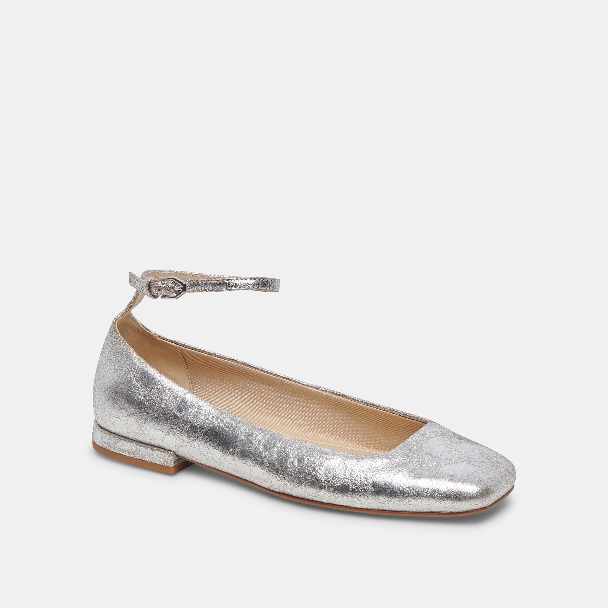ASHYA Women's Ballet Flats - Silver Distressed Leather Loafers for Comfort & Style | Perfect for Work, Casual Outfits & Travel