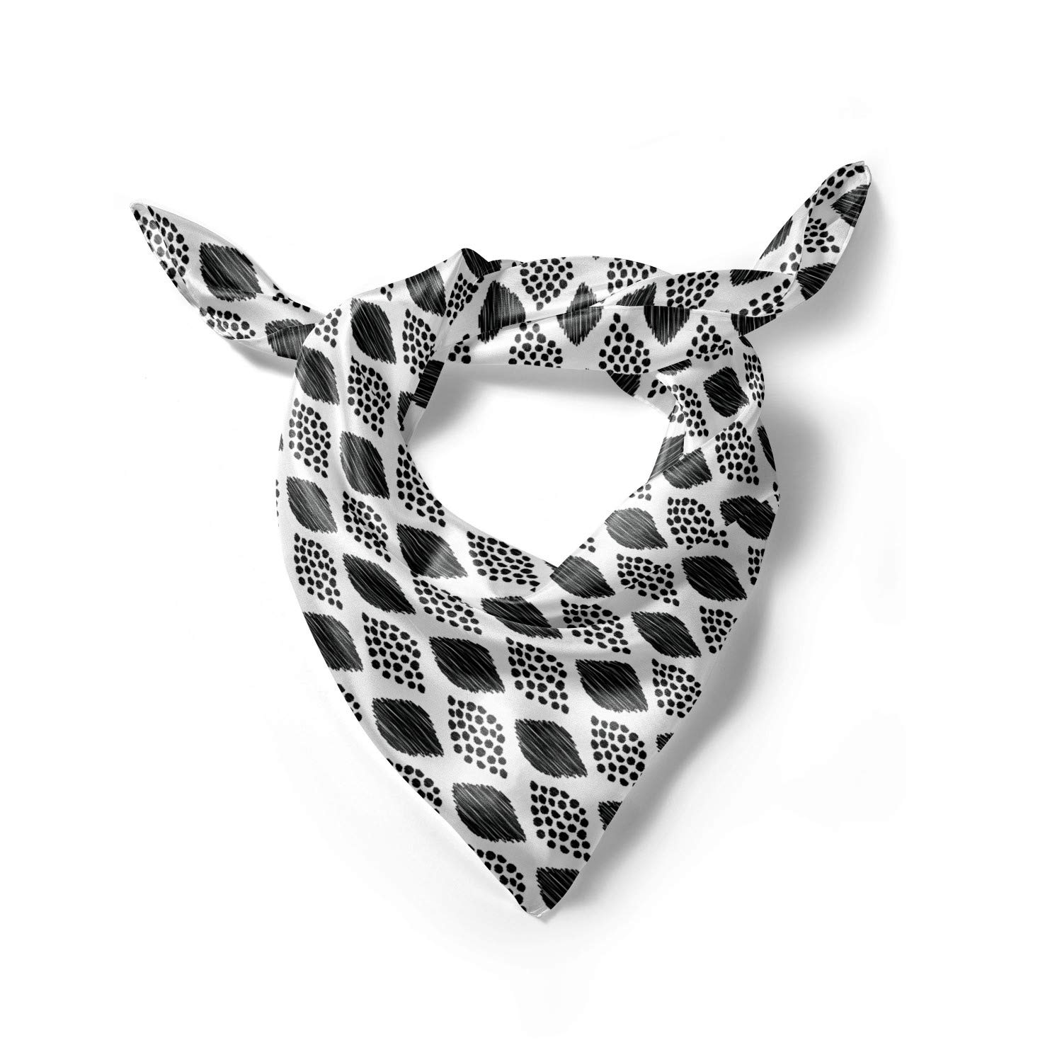Ambesonne Black and White Head Scarf - Abstract Black Dots Hair Wrap for Women | Fashionable Hair Accessory for Church, Beach, Yoga & Everyday Use