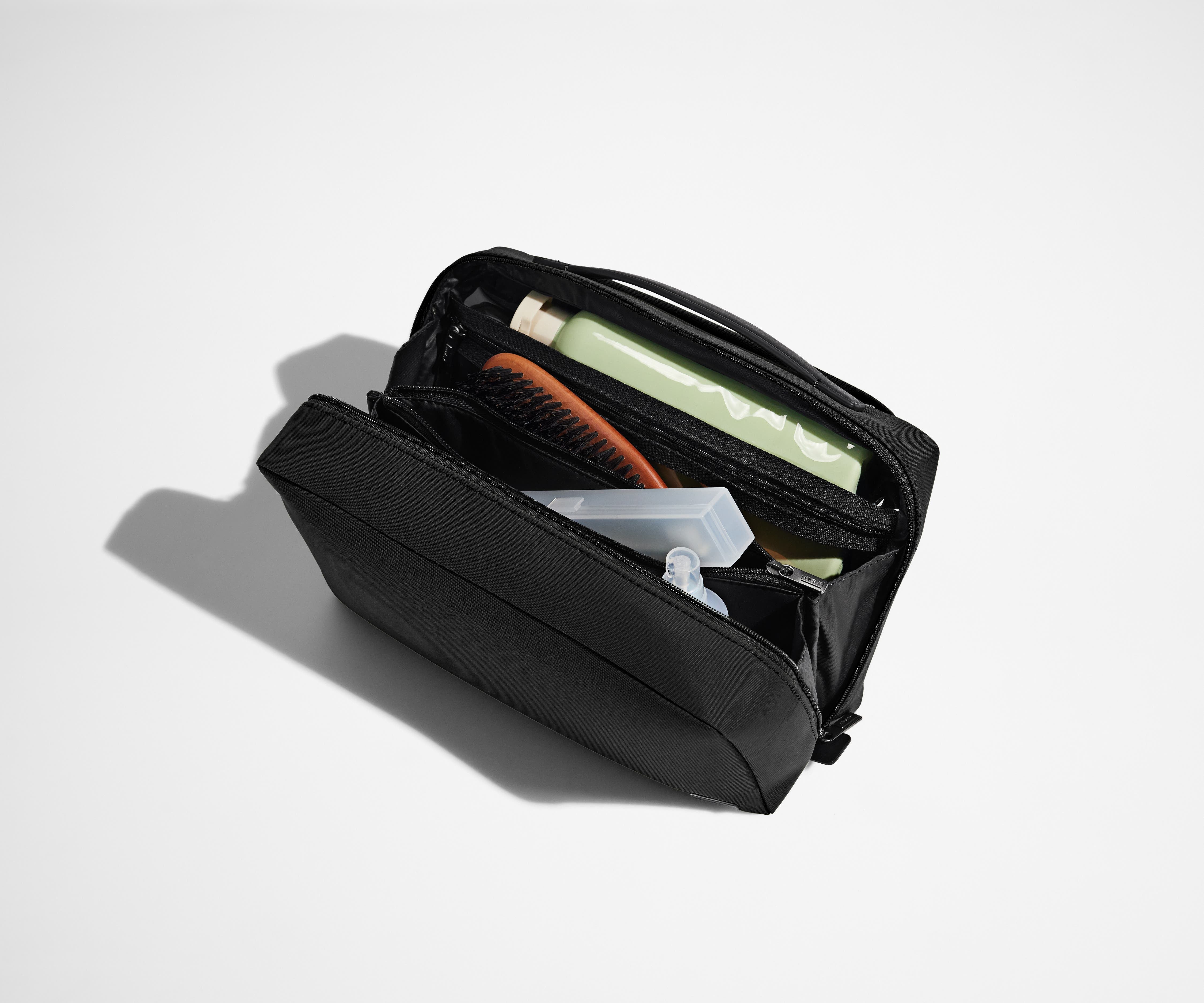 Premium Large Toiletry Bag for Travel - Waterproof Jet Black Cosmetic Organizer with Hanging Hook | Perfect for Vacation, Gym & Business Trips