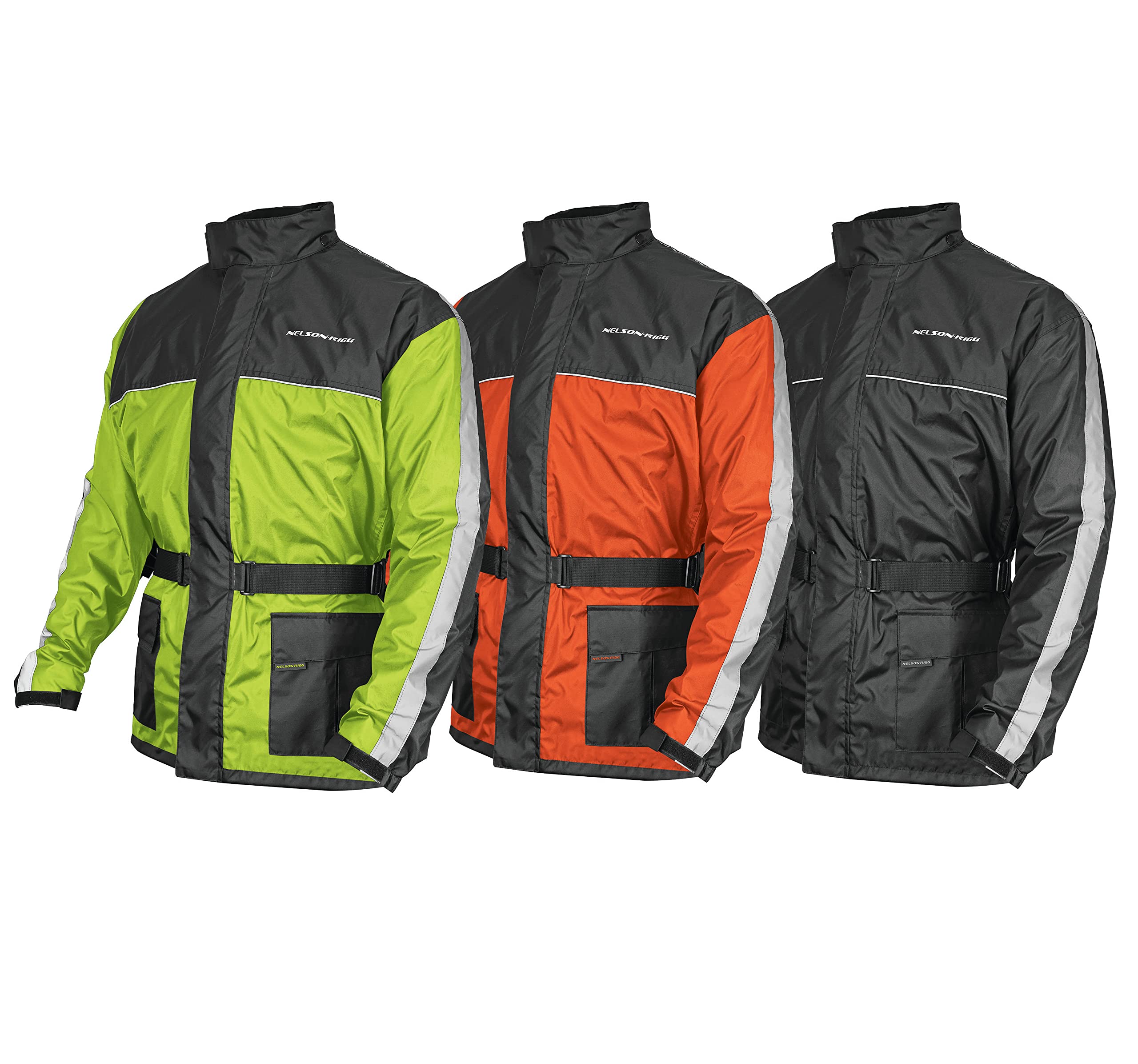 Nelson Rigg Solo Storm Rain Jacket - Waterproof, Breathable, Packable Motorcycle Rain Gear (Hi-Vis Yellow/Black, 4X-Large) - Ideal for Riding in Heavy Rain & Extreme Weather Conditions