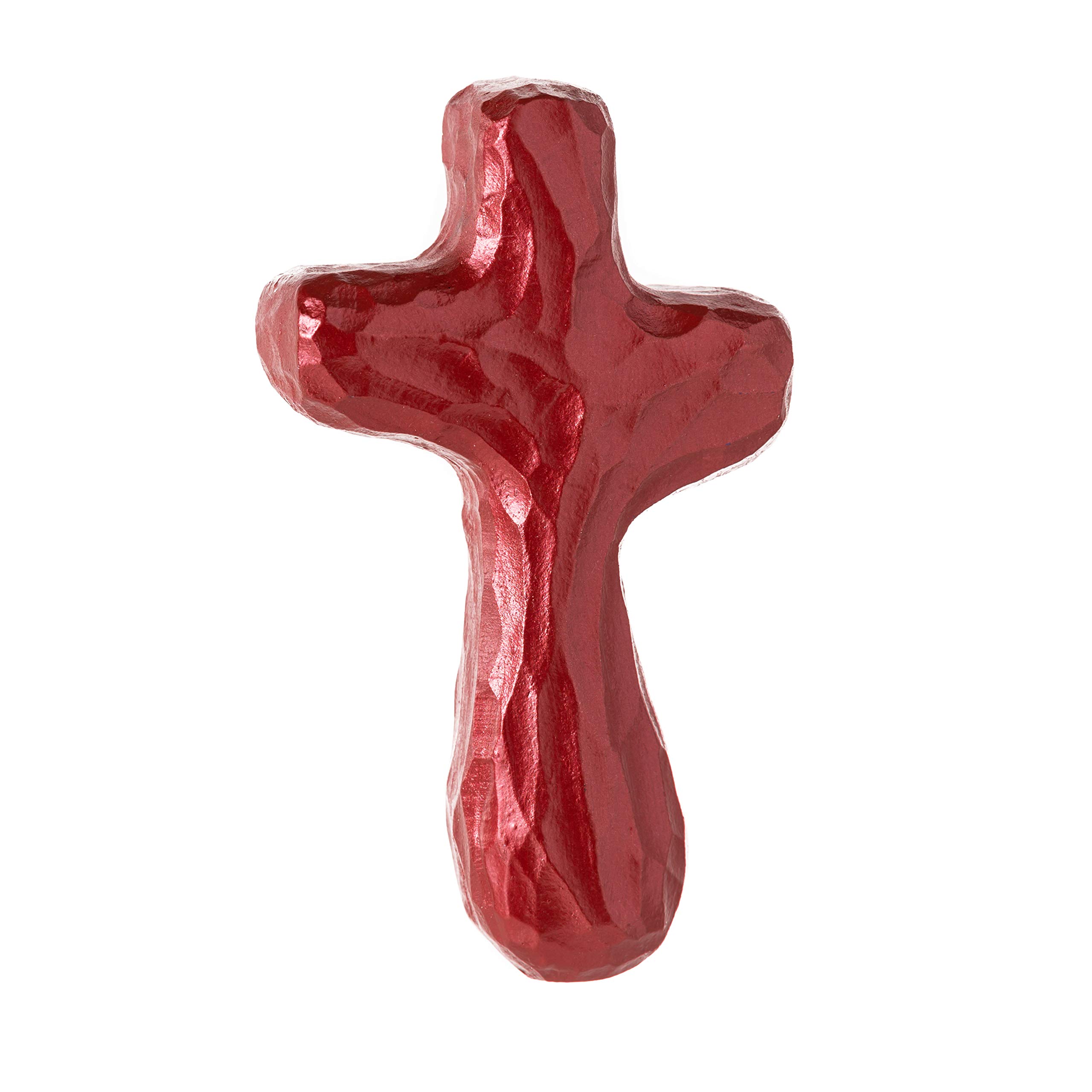 Journey Holding Cross - Shimmering Red Religious Jewelry for Women & Men - Perfect for Church, Weddings, Baptisms & Spiritual Gifts