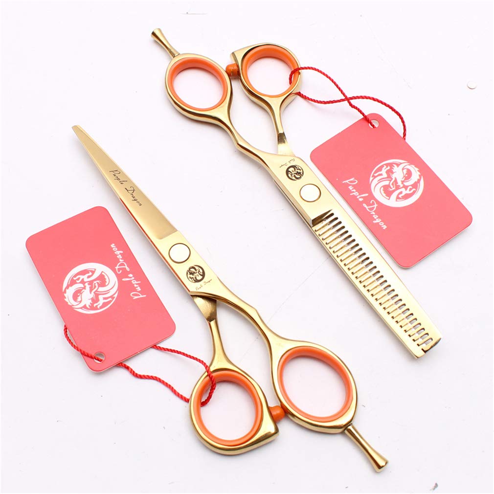 Professional Hair Cutting Scissors Set - 5.5 Inch Stainless Steel Hairdressing Shears (Straight & Thinning Scissors) for Barber Salon, Stylists & Home Haircuts - Perfect for Men, Women & Kids Hair Styling