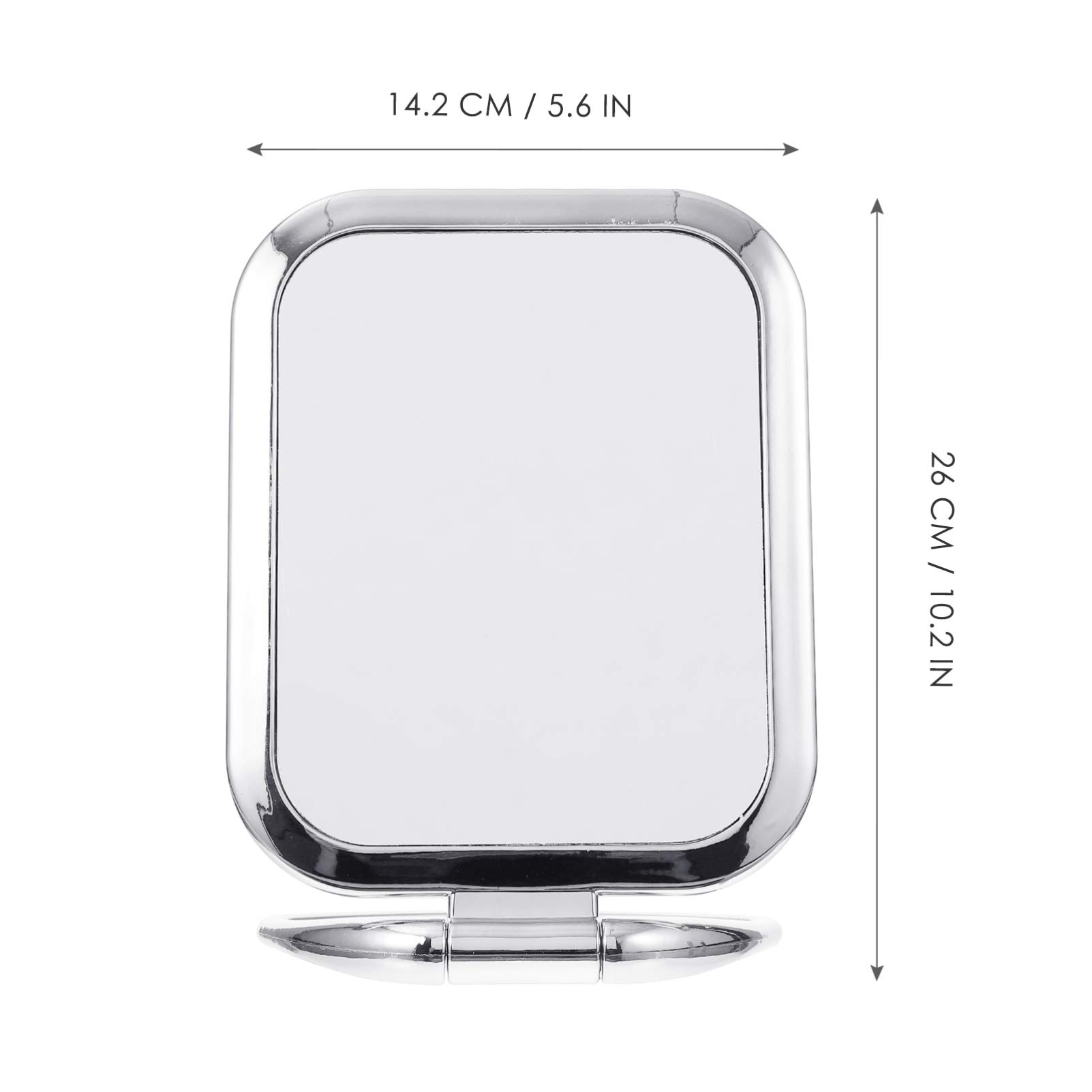 Double Sided LED Makeup Mirror with Lights - 360° Rotating Folding Vanity Mirror for Travel, Bathroom & Home Use - Portable Handheld Rectangular Mirror with Plastic Mini Bath Mat - Perfect for Makeup, Skincare & Hair Styling