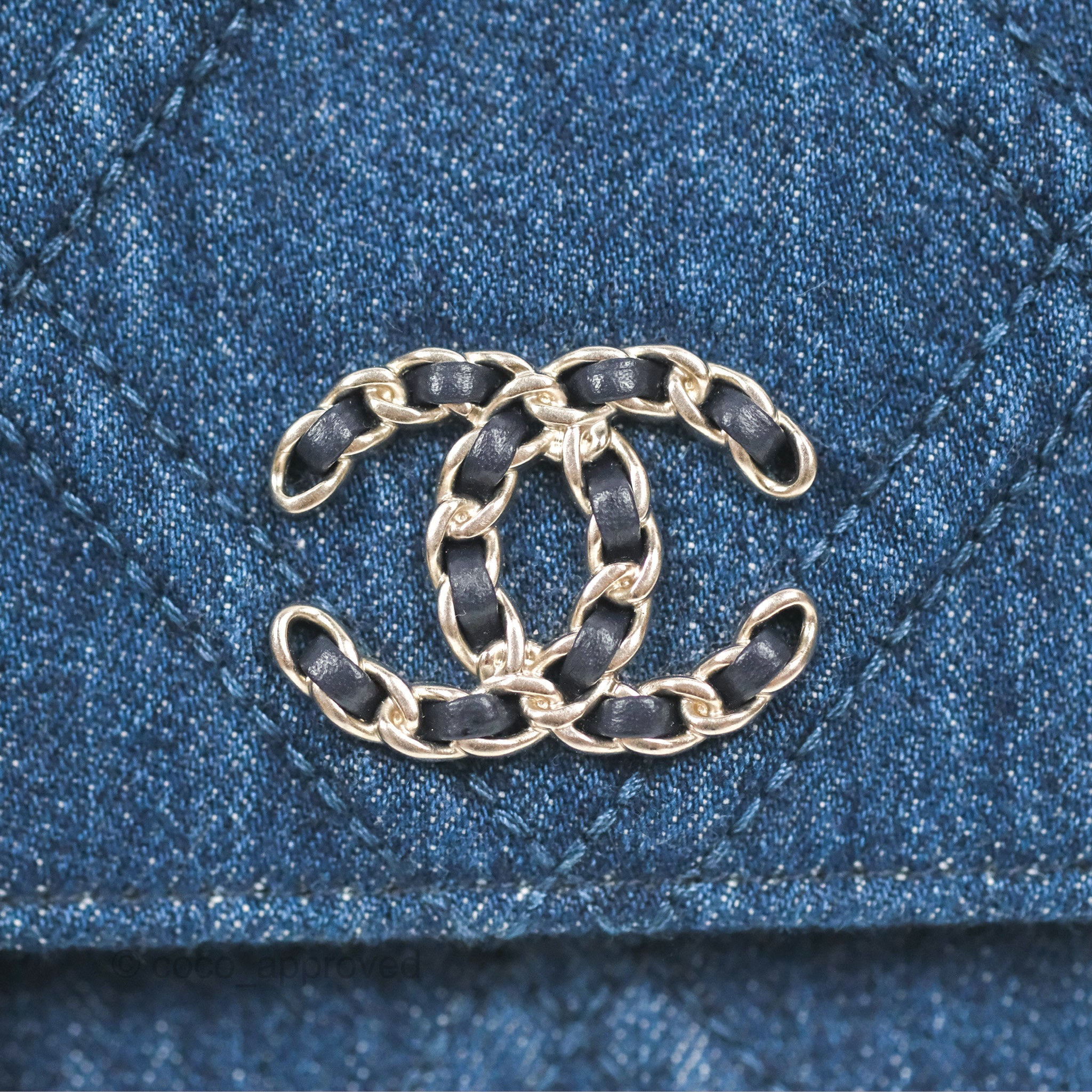Chanel 19 Wallet on Chain WOC Blue Denim Mixed Hardware Crossbody Bag - Luxury Designer Handbag for Women, Perfect for Parties & Night Out
