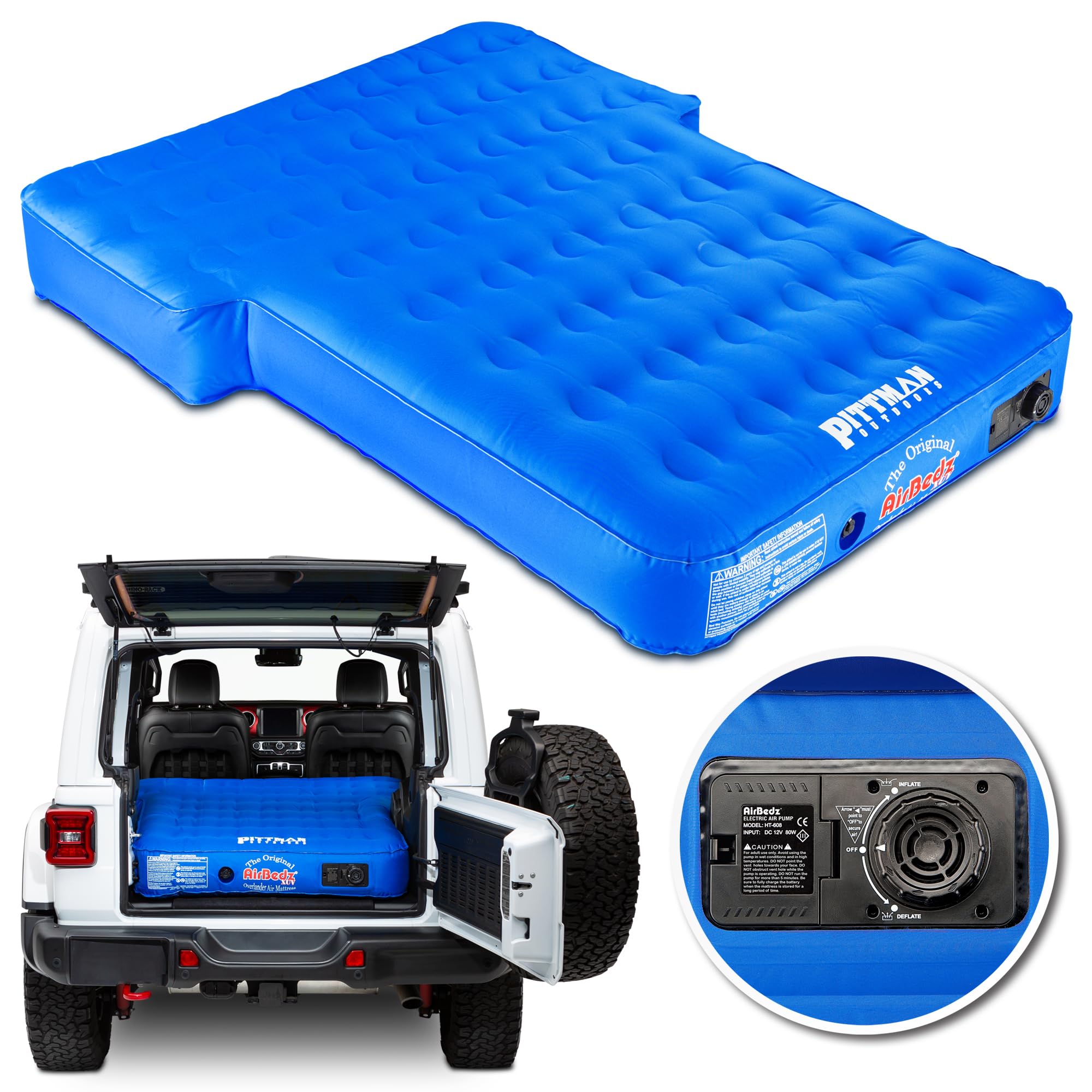 Premium Pittman Airbedz - Jeep & SUV Air Mattress with Built-in Pump - Low Odor Fabric Shell Design (66