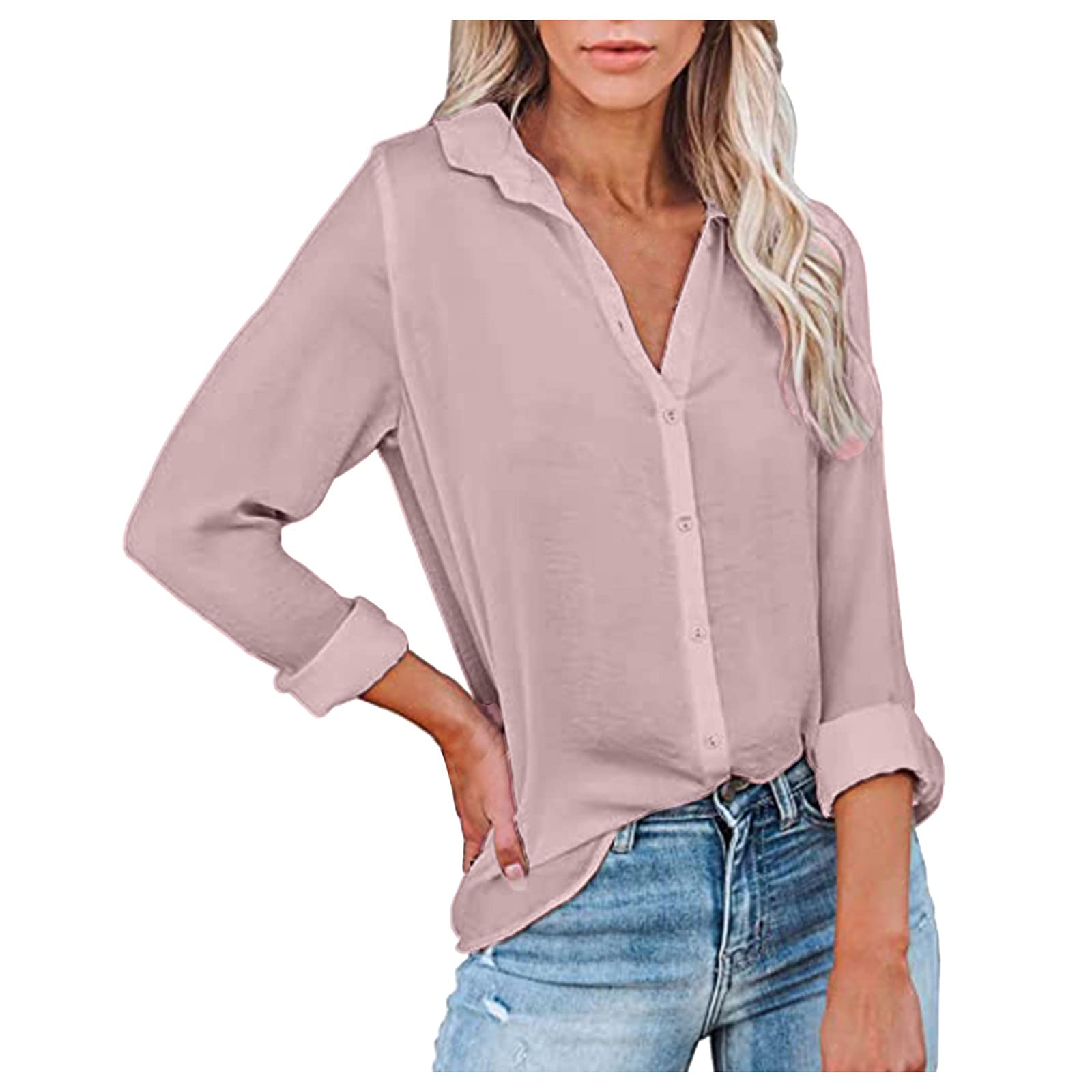 Elegant Chiffon Blouse for Women - Long Sleeve Office Shirt & Casual Short Sleeve Top - Perfect for Business Meetings, Workwear, and Everyday Fashion