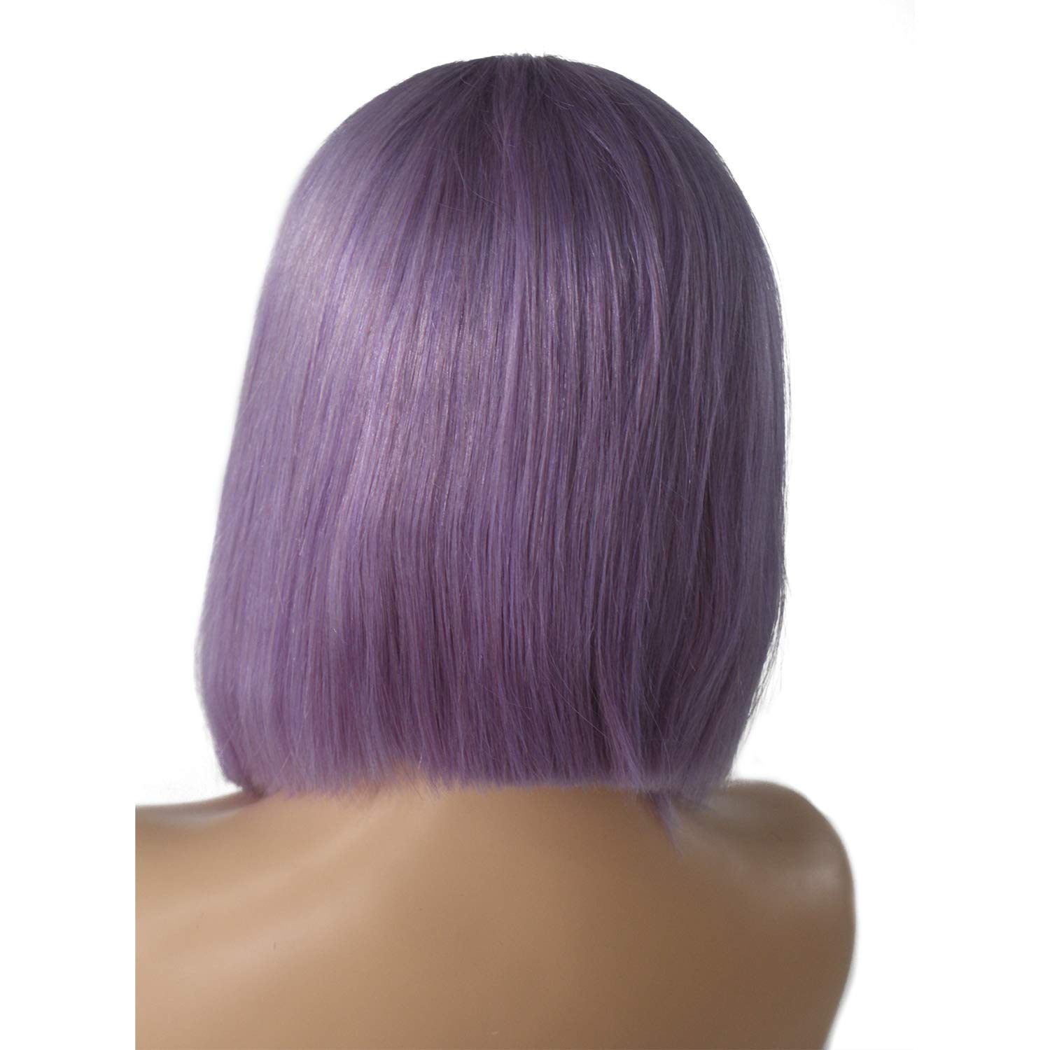 Brazilian Virgin Human Hair Lace Front Wig - 12 Inch Lilac Straight Bob with 180% Density, 13x4 Lace Frontal, Pre-Plucked & Bleached Knots | Short Bob Cut for Women | Perfect for Cosplay, Daily Wear & Special Occasions