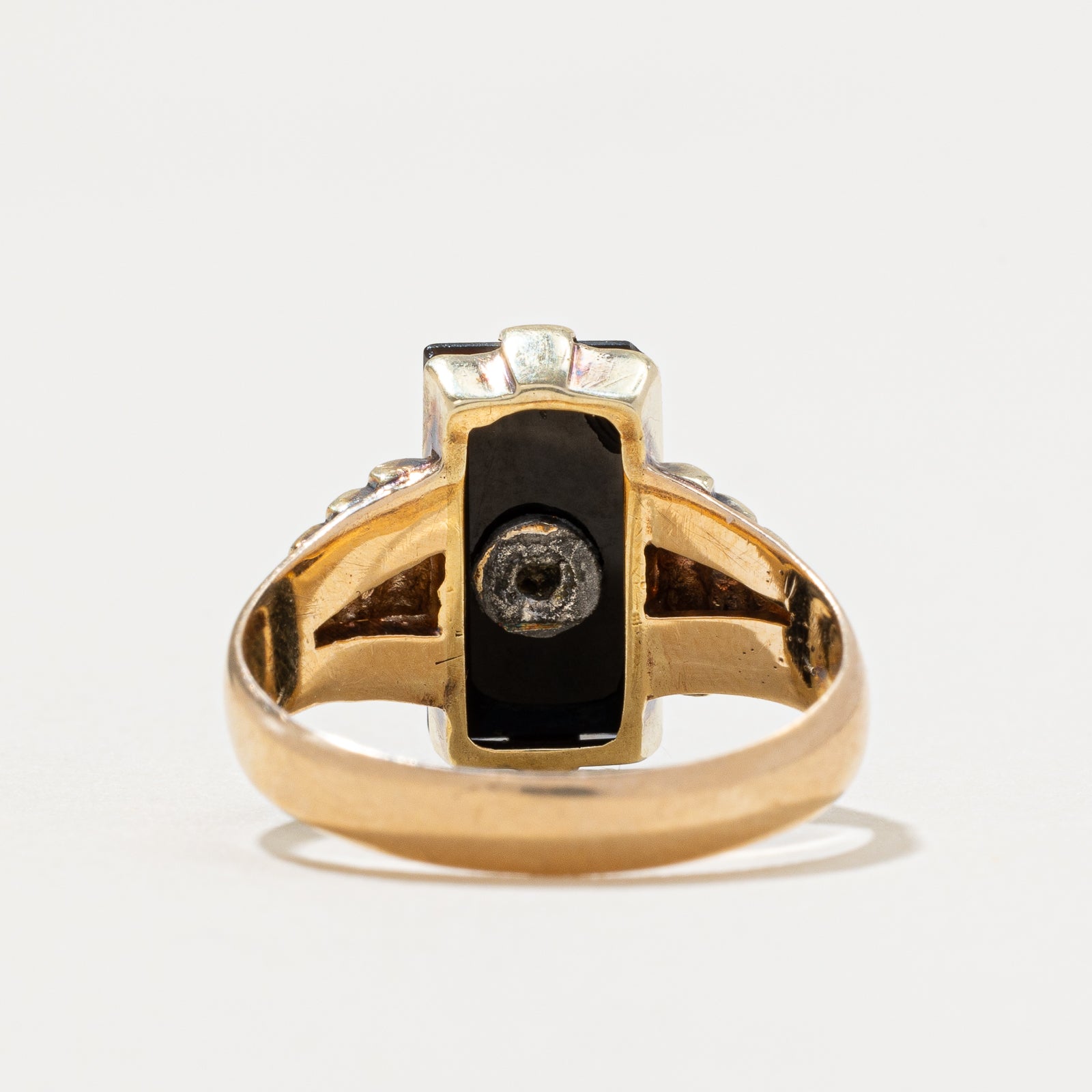 Elegant Onyx & Diamond Textured Ring - 2.50ct Black Onyx with 0.01ct Diamonds - Size 4.5 - Perfect for Evening Wear, Weddings & Special Occasions