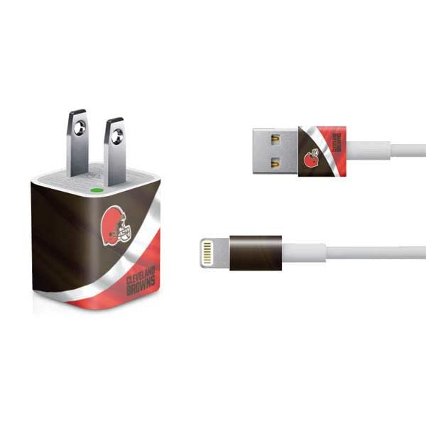 Official NFL Cleveland Browns iPhone Charger Skin (5W USB) - Compatible with iPhone Chargers - Perfect for Home, Office & Travel Accessories