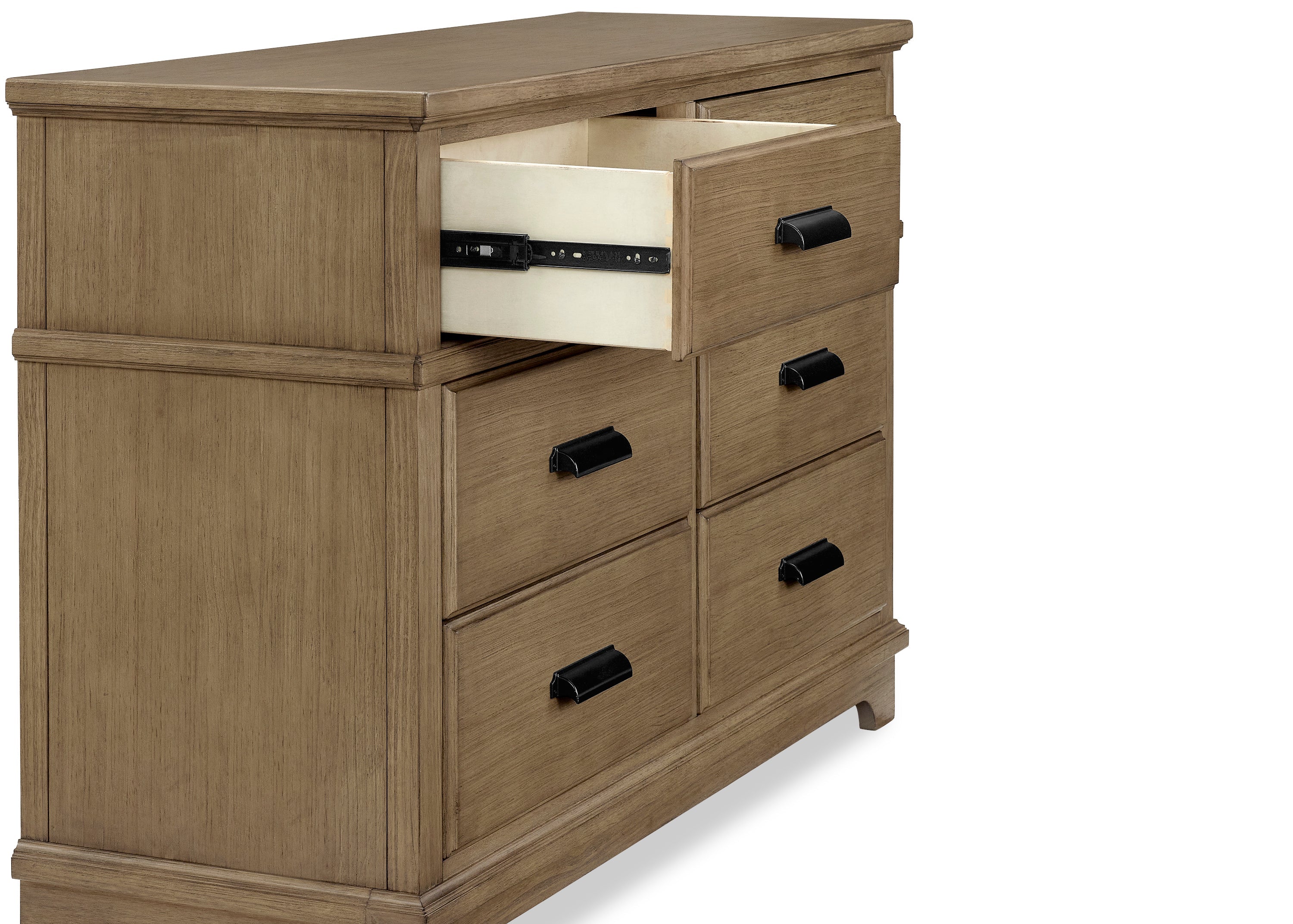 Asher 6-Drawer Baby Dresser with Changing Table Top | Sturdy Nursery Storage with Interlocking Drawers | Perfect for Baby Room Organization & Diaper Changing Station