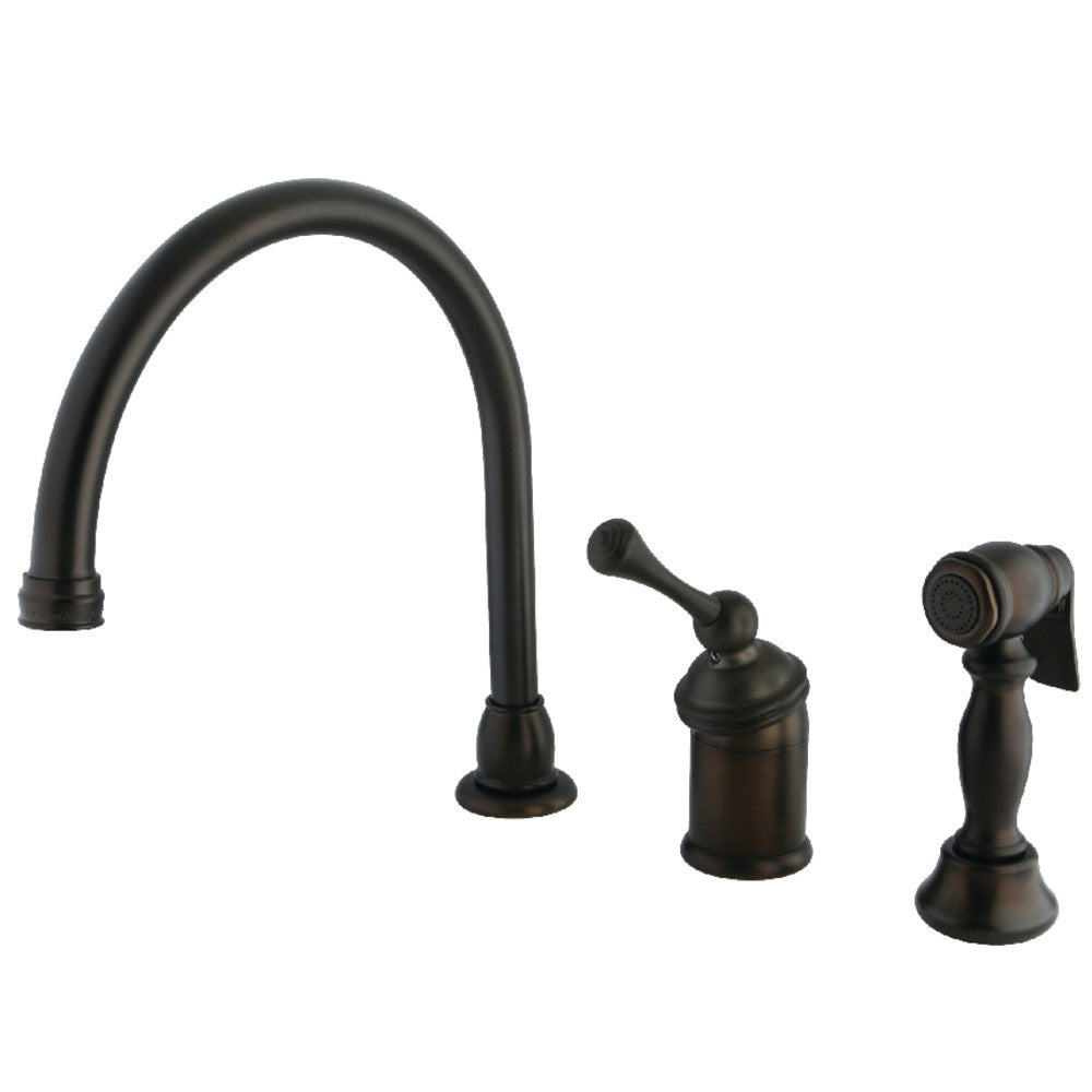 Kingston Brass KB3811BLBS Single Handle Pull-Down Kitchen Faucet with Sprayer - Modern Brushed Nickel Finish for Sink, Dishwashing & Food Prep