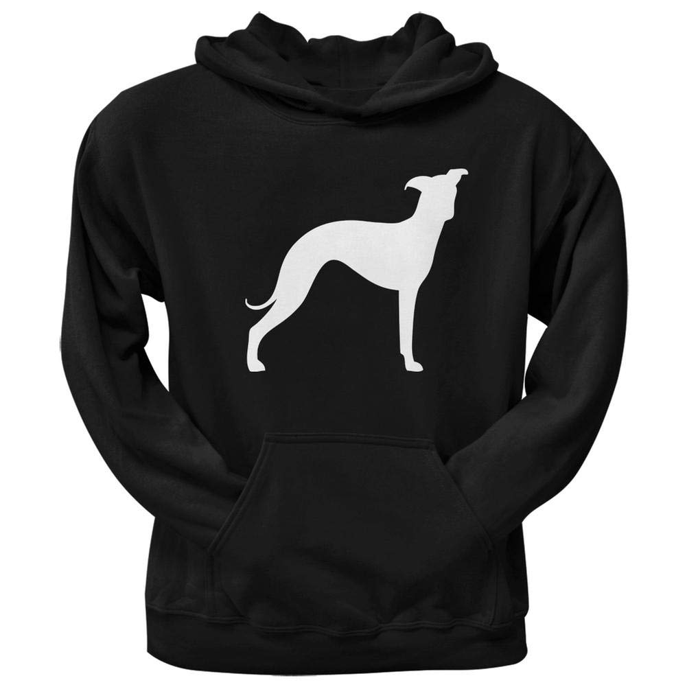 Italian Greyhound Silhouette Black Hoodie for Adults - Cozy Pullover Sweatshirt for Dog Lovers, Casual Wear & Outdoor Activities