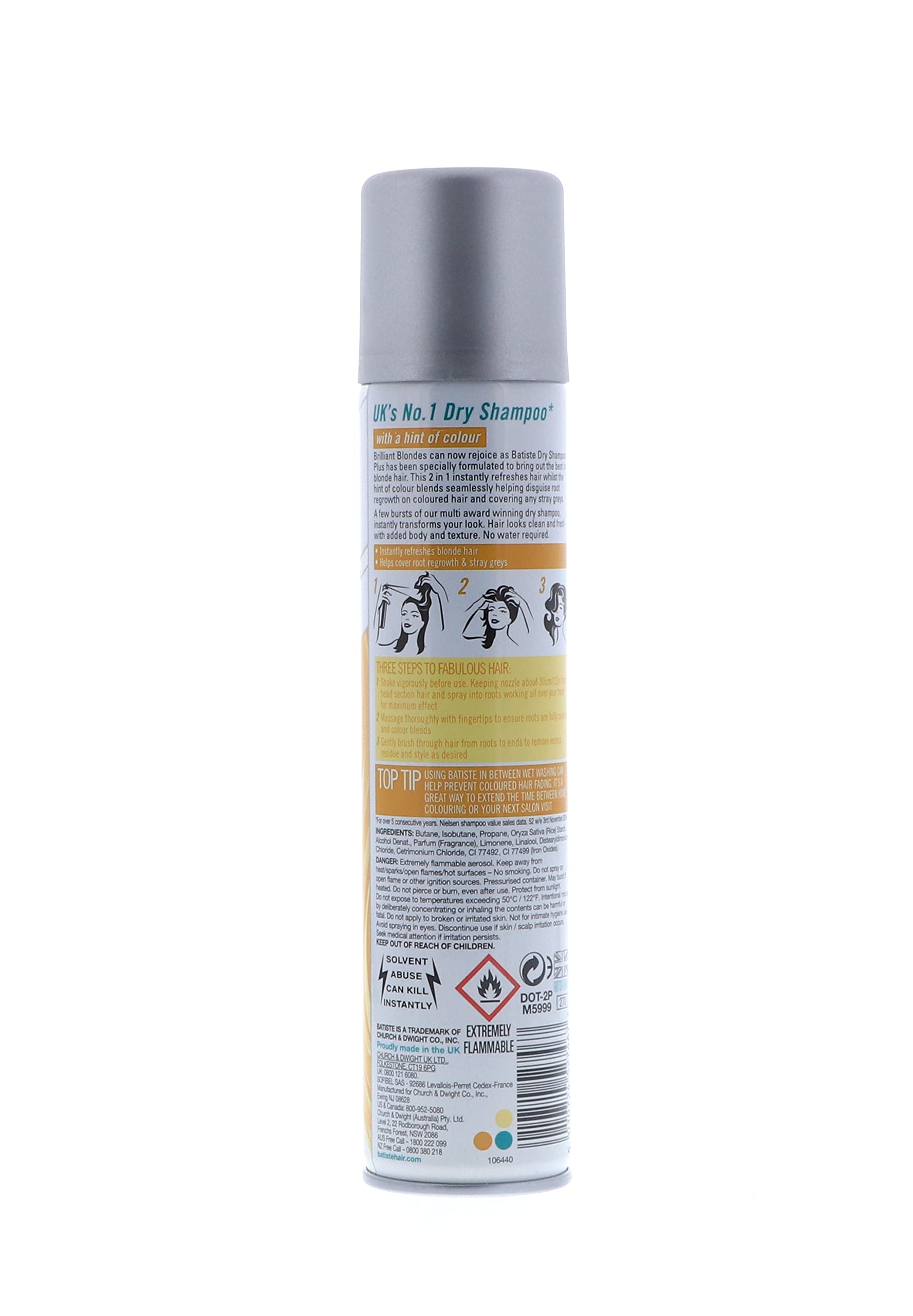 Batiste Dry Shampoo for Blonde Hair - 6.73 Fl Oz Volumizing & Refreshing - Perfect for Travel, Gym & Busy Mornings