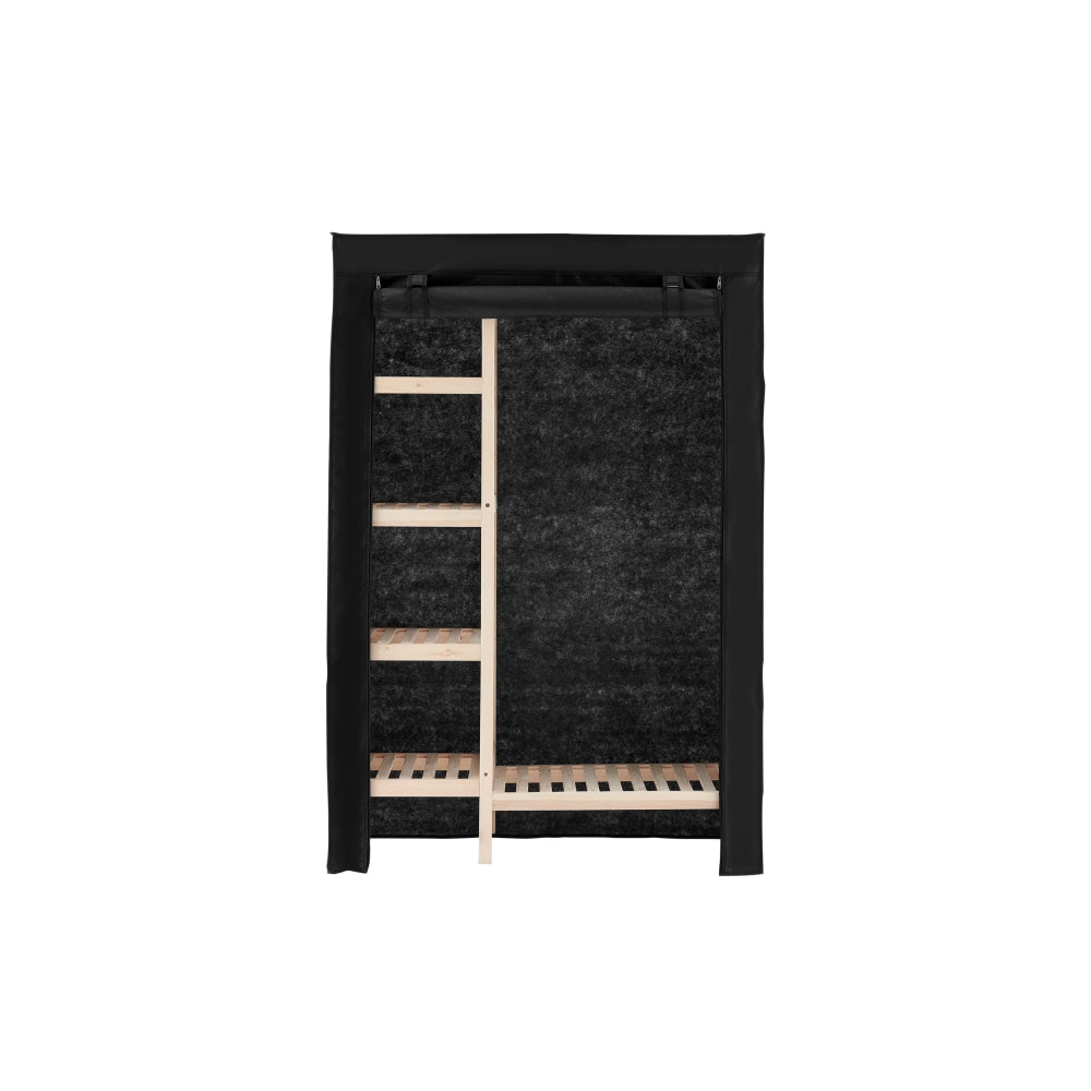 Eco-Friendly Bamboo Fabric Wardrobe Clothes Organizer Hanger - Black | Space-Saving Closet Storage Solution for Home & Office