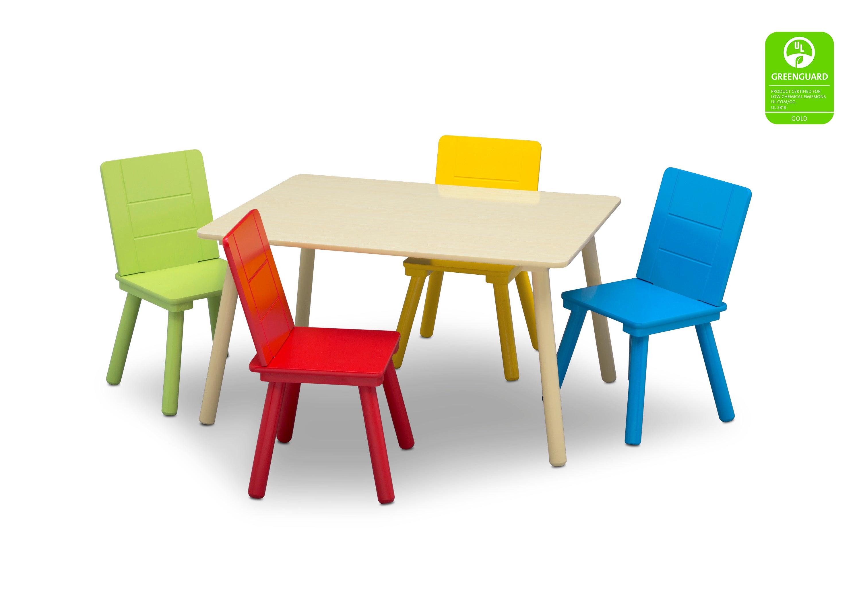 Kids Table and Chair Set - 4-Piece Wooden Children's Furniture for Toddlers & Preschoolers - Perfect for Playroom, Classroom, and Home Learning Activities