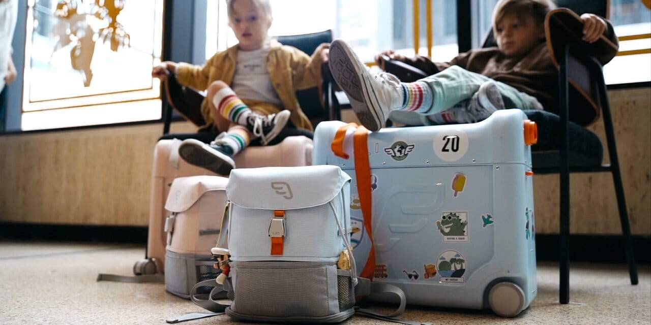 Stokke by JetKids BedBox & Crew Backpack Travel Bundle - Kids In-Flight Sleep Solution for Airplane Travel with Storage & Comfort