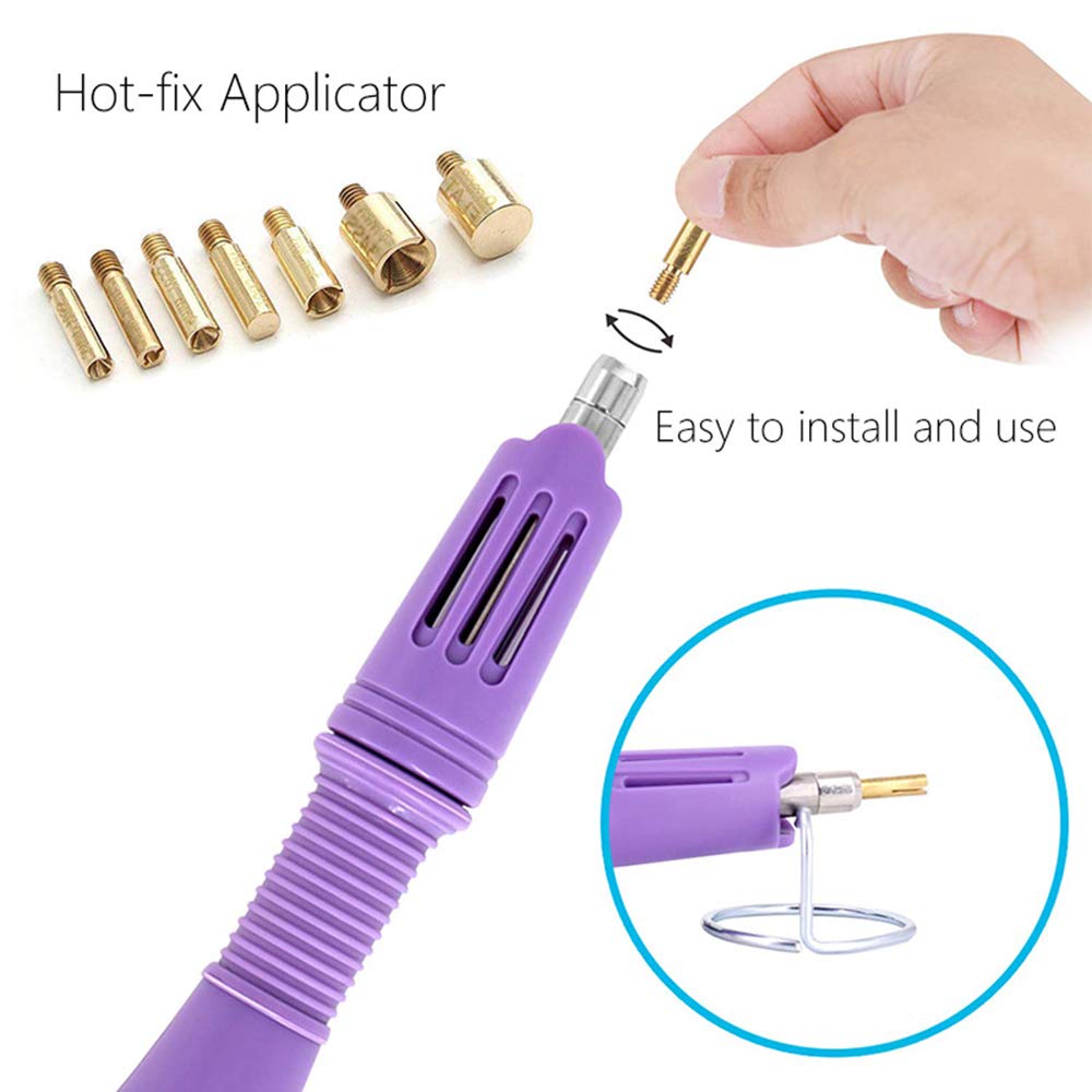 7-in-1 Hotfix Rhinestone Applicator Kit with AB Crystal Rhinestones - 7 Tips, 2 Pencils & Tweezers for DIY Jewelry, Nail Art & Fabric Decoration
