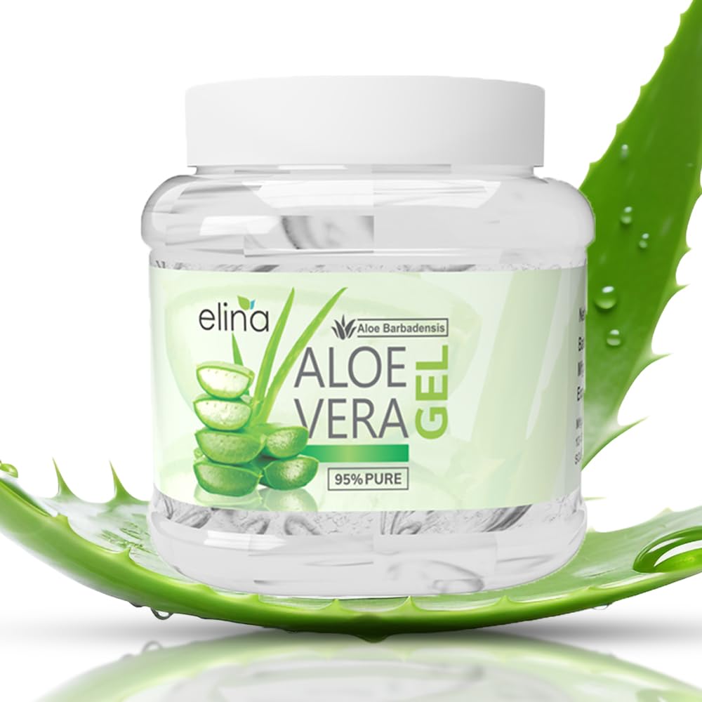 Organic Aloe Vera Gel for Face & Body - Pure Moisturizer for Dry Skin & Hair Care | Soothing Hydration for Sunburn Relief & Skin Repair | 500g Natural Aloe Gel for Daily Skincare, After Sun Care & Hair Treatment