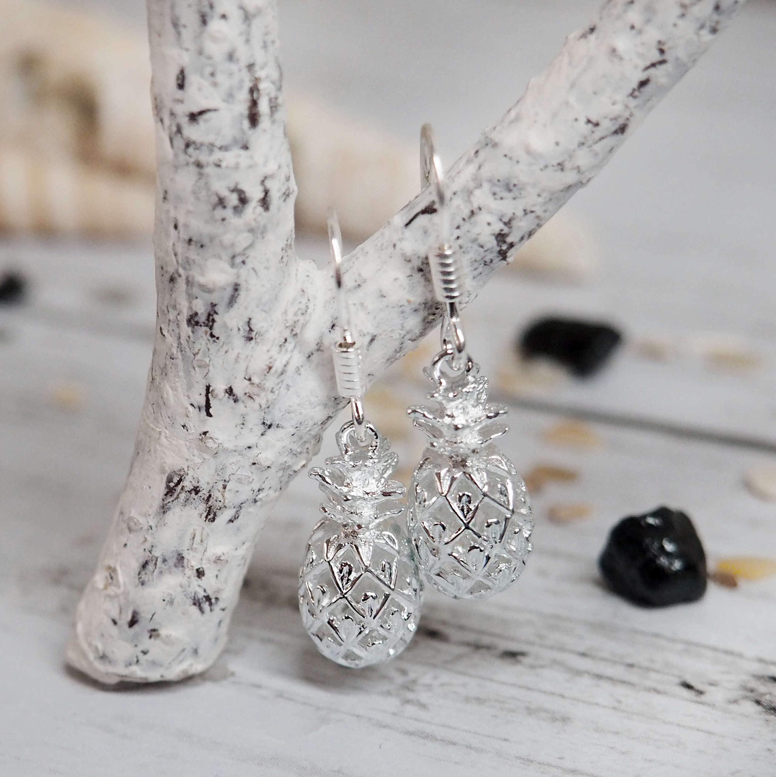 Sterling Silver Pineapple Dangle Earrings for Women - Fashion Jewelry Gift for Birthday, Party & Summer Vacation