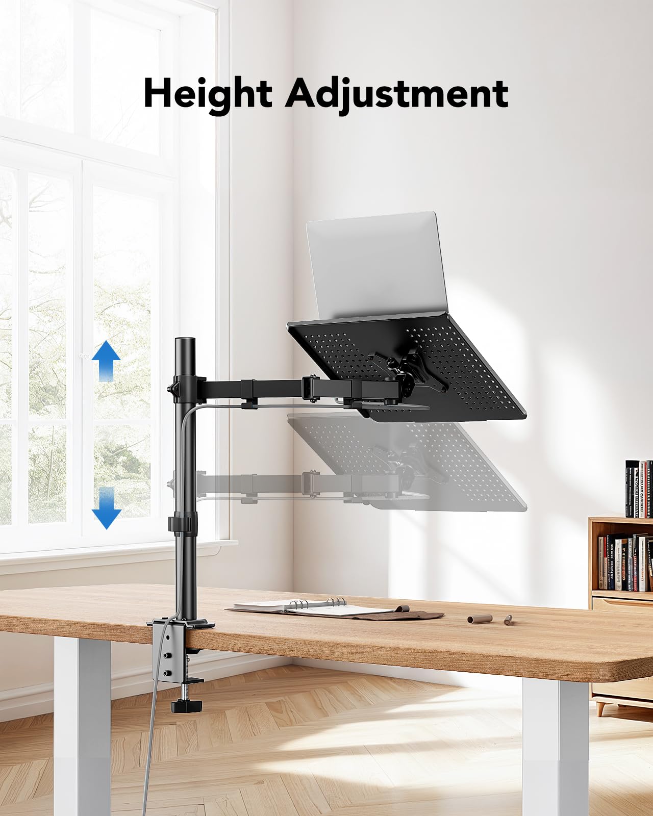 HUANUO Adjustable Laptop Desk Mount - Ergonomic Laptop Arm Stand for 17-inch Notebooks & 15-32