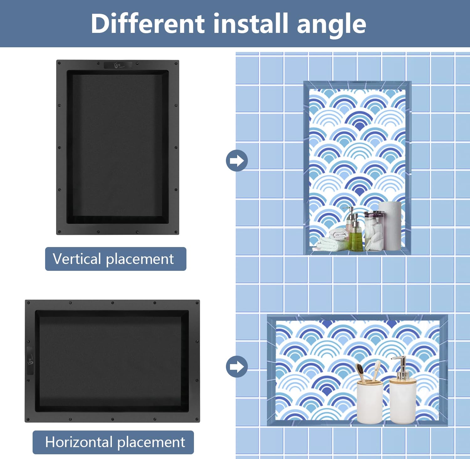 Ready Tile Double Shelf Shower Niche 25