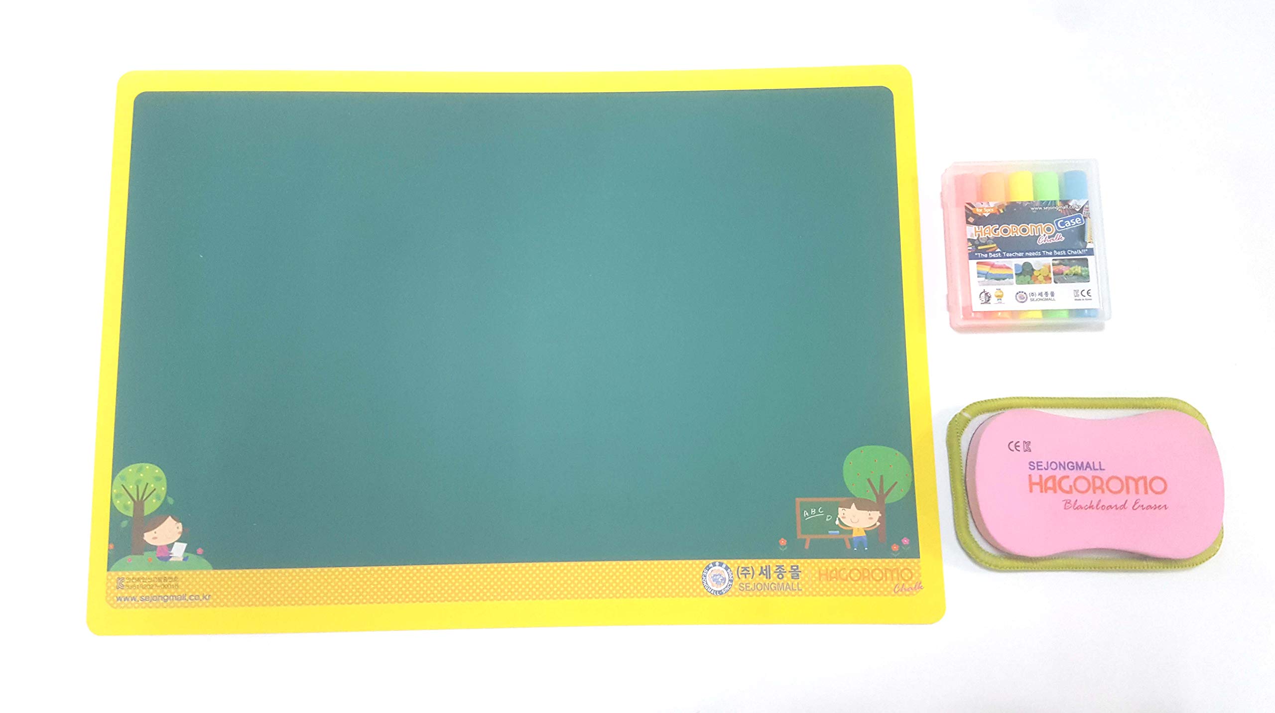 HAGOROMO Premium Chalk & Blackboard Set - Medium Size 16.14 x 11 Inches for Classroom, Home Schooling & Office Use - Durable Writing Surface with Smooth Chalk Performance