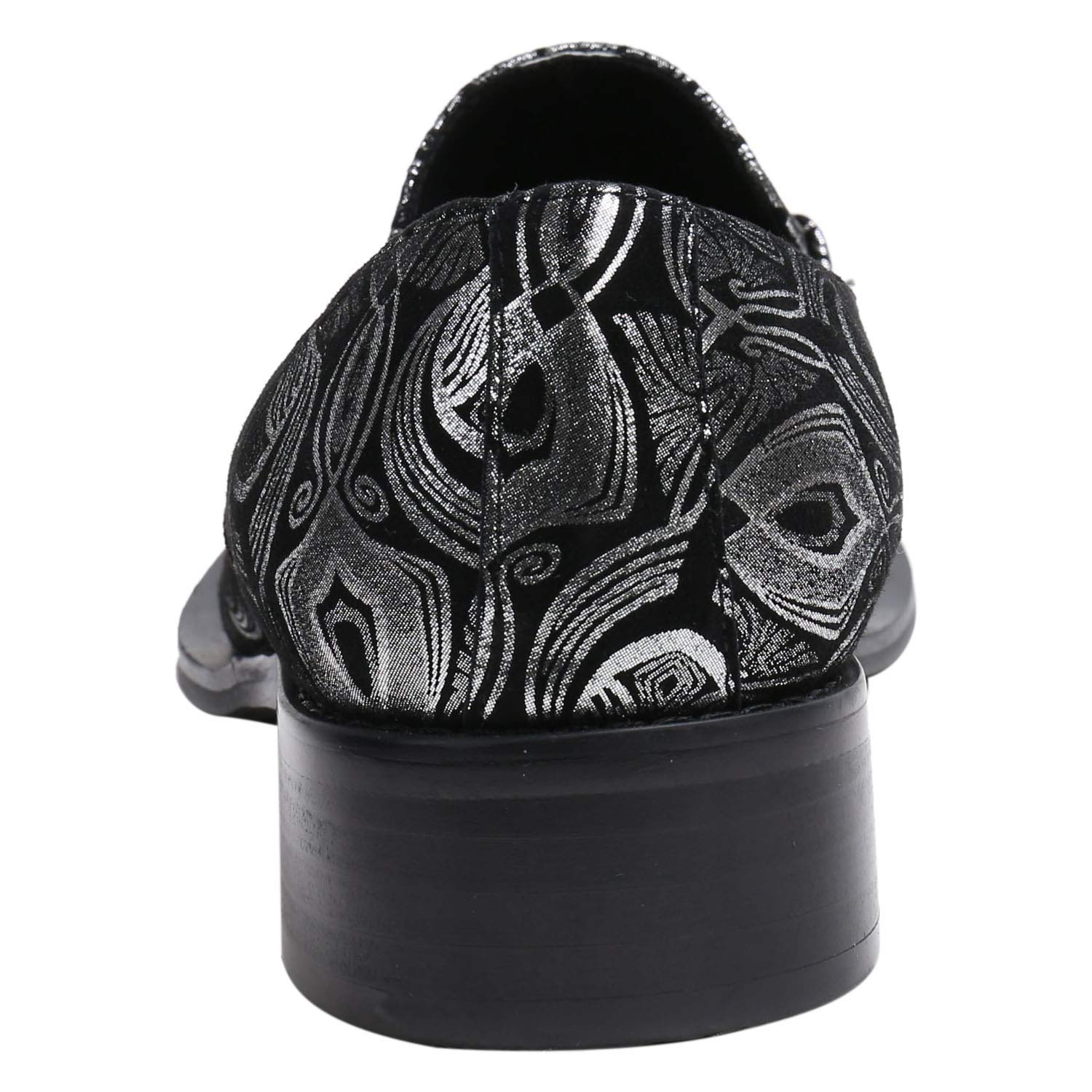 Santimon Men's Pointed Toe Loafers - Western Dress Shoes with Rhinestone Buckle & Metal Tip | Genuine Leather Slip-On Shoes for Casual, Office & Party Wear