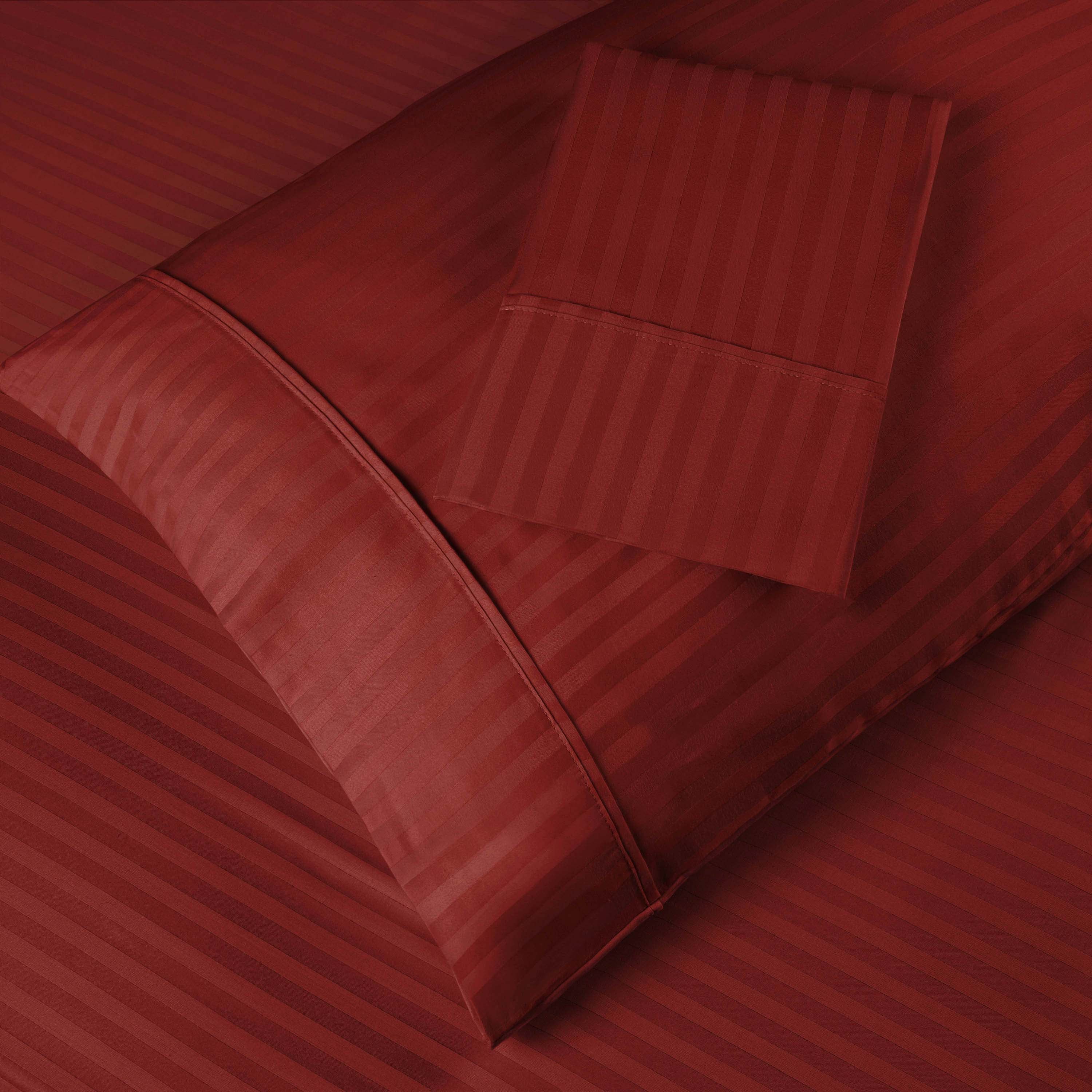 Premium 400 Thread Count Egyptian Cotton Pillowcase Set of 2 - Soft & Breathable Stripe Design for Bedroom Luxury - Perfect for Home, Hotel, or Gift