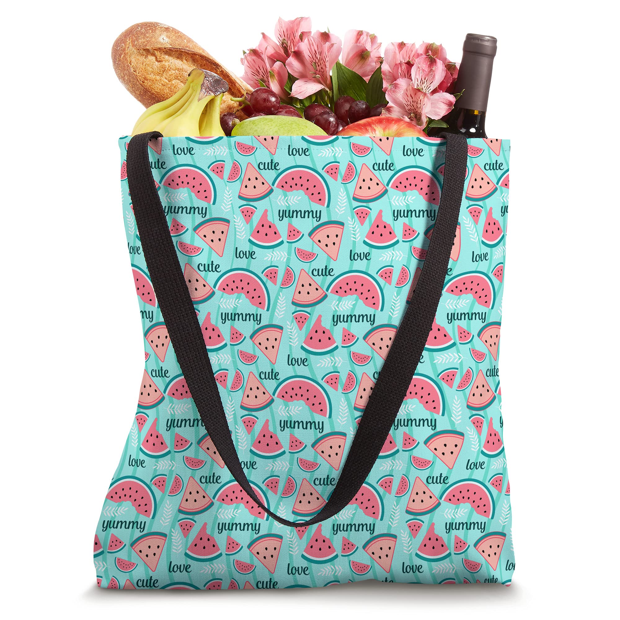 Stylish Watermelon Print Tote Bag for Women - Cute Summer Beach Bag with Tropical Fruit Design - Perfect for Grocery Shopping, Picnics & Beach Outings