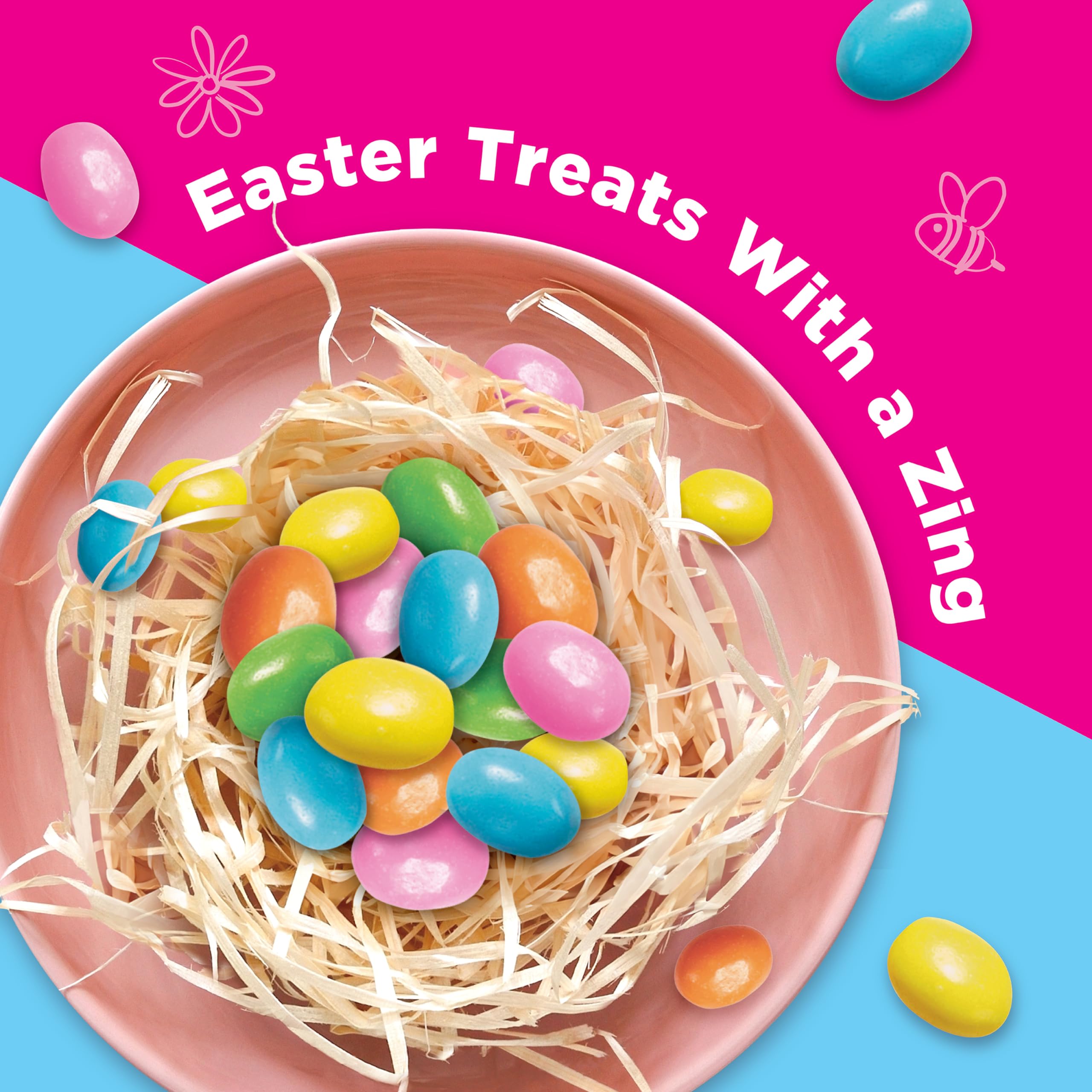 SweeTARTS Jelly Beans - Assorted Fruit Flavors, 3.5 oz Resealable Bag (Pack of 12) - Perfect for Easter Baskets, Party Favors & Spring Celebrations