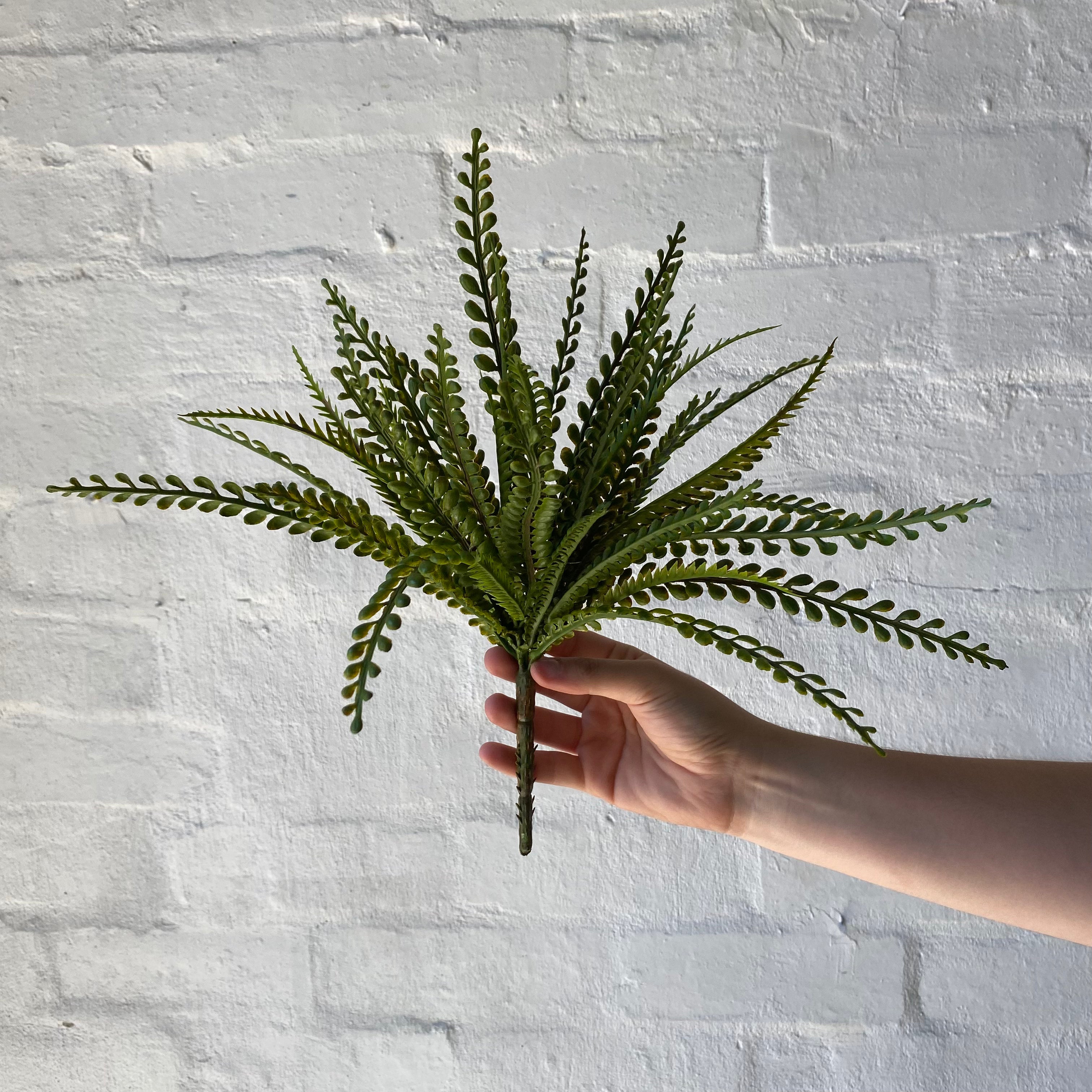 Artificial Lemon Fern Plant - Realistic Fake Faux Greenery Decor for Home Office Wedding Party - Perfect for Table Centerpieces, Shelf Displays & Indoor Greenery Arrangements