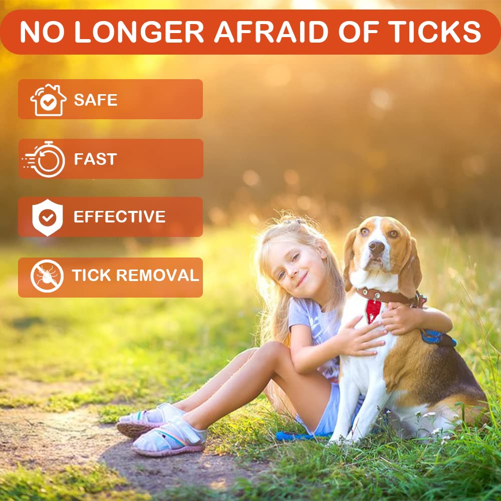**Tick Remover Tool for Pets, Humans & Outdoor Use - Safe, Portable & Easy to Use - Essential for Camping, Hiking & Pet Care (3-Pack: Green, Red, Blue)**