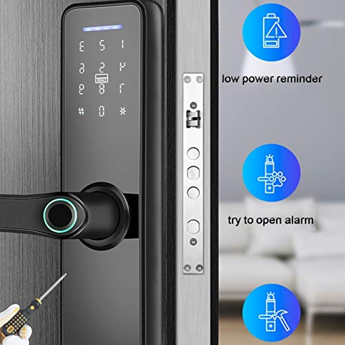Dioche Smart Fingerprint Door Lock - 5-in-1 Keyless Entry with WiFi, Anti-Theft Security, Black | Perfect for Home, Office & Airbnb Smart Access Control