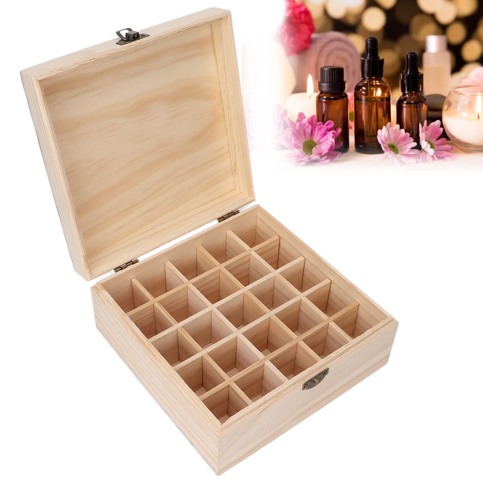 Premium Essential Oil Storage Box - Portable & Detachable Pine Wood Case for Aromatherapy Oils - Perfect for Home Use & Travel Organizer | Great for Yoga, Meditation & Relaxation Spaces